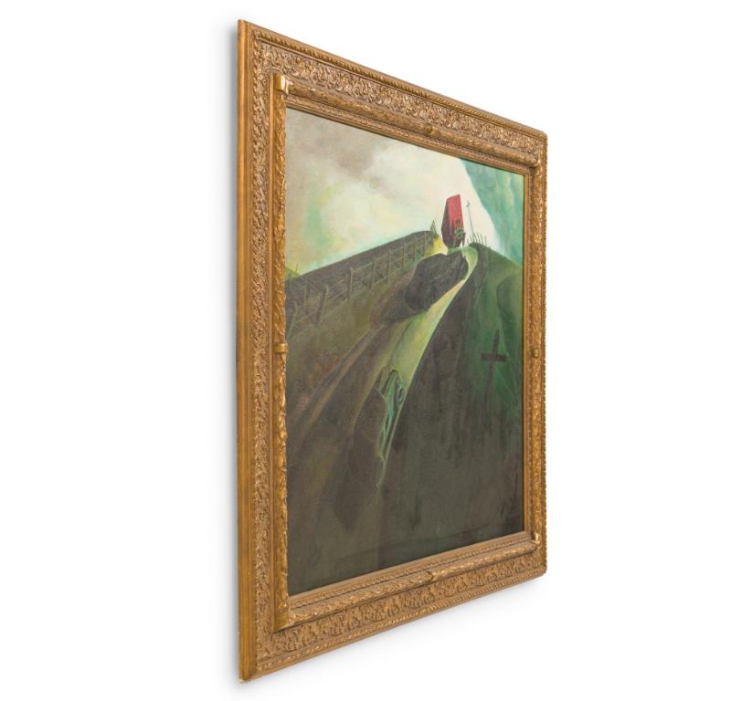 Copy of a painting by American Regionalist Grant Wood titled: 