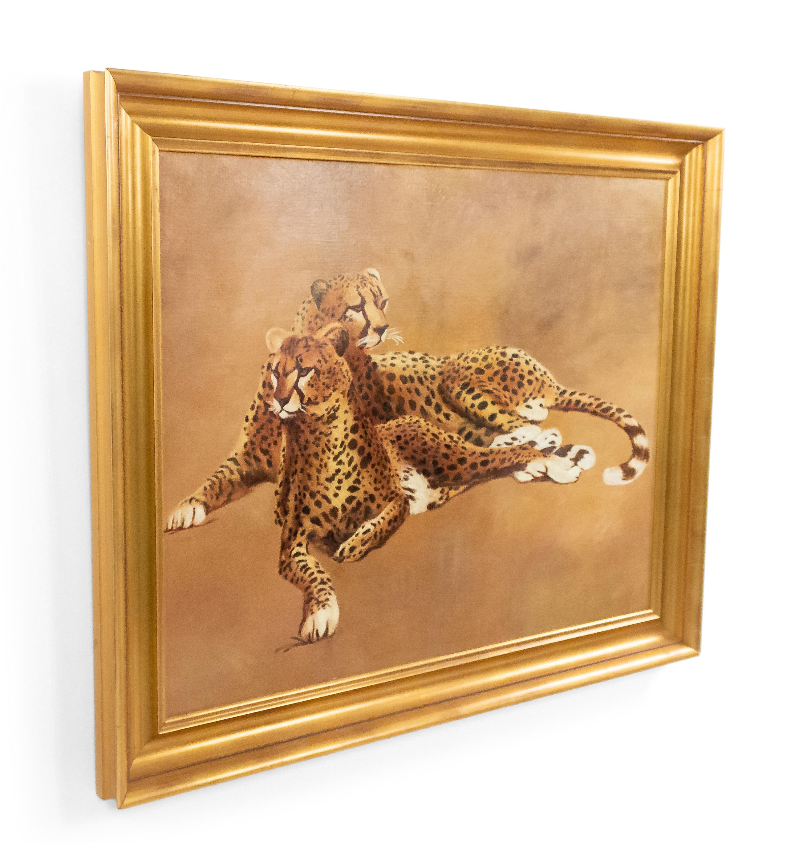 Kopie von „Pair of Cheetahs“, Wildlife-Gemälde (amerikanisch) im Angebot