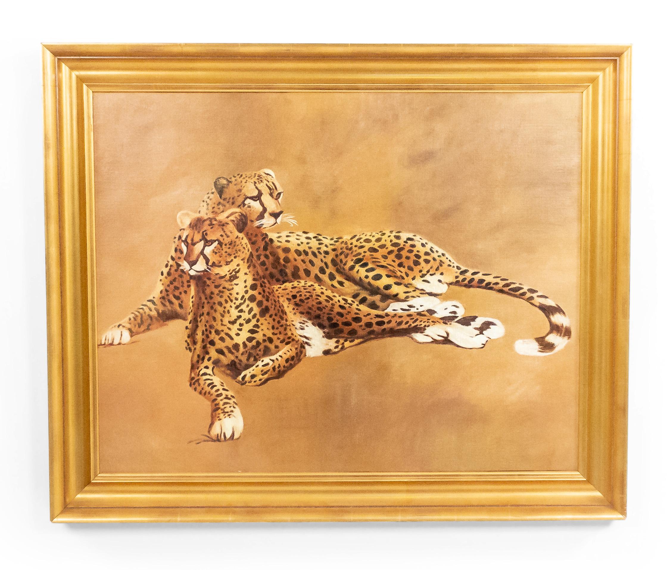 Kopie von „Pair of Cheetahs“, Wildlife-Gemälde im Zustand „Gut“ im Angebot in Queens, NY