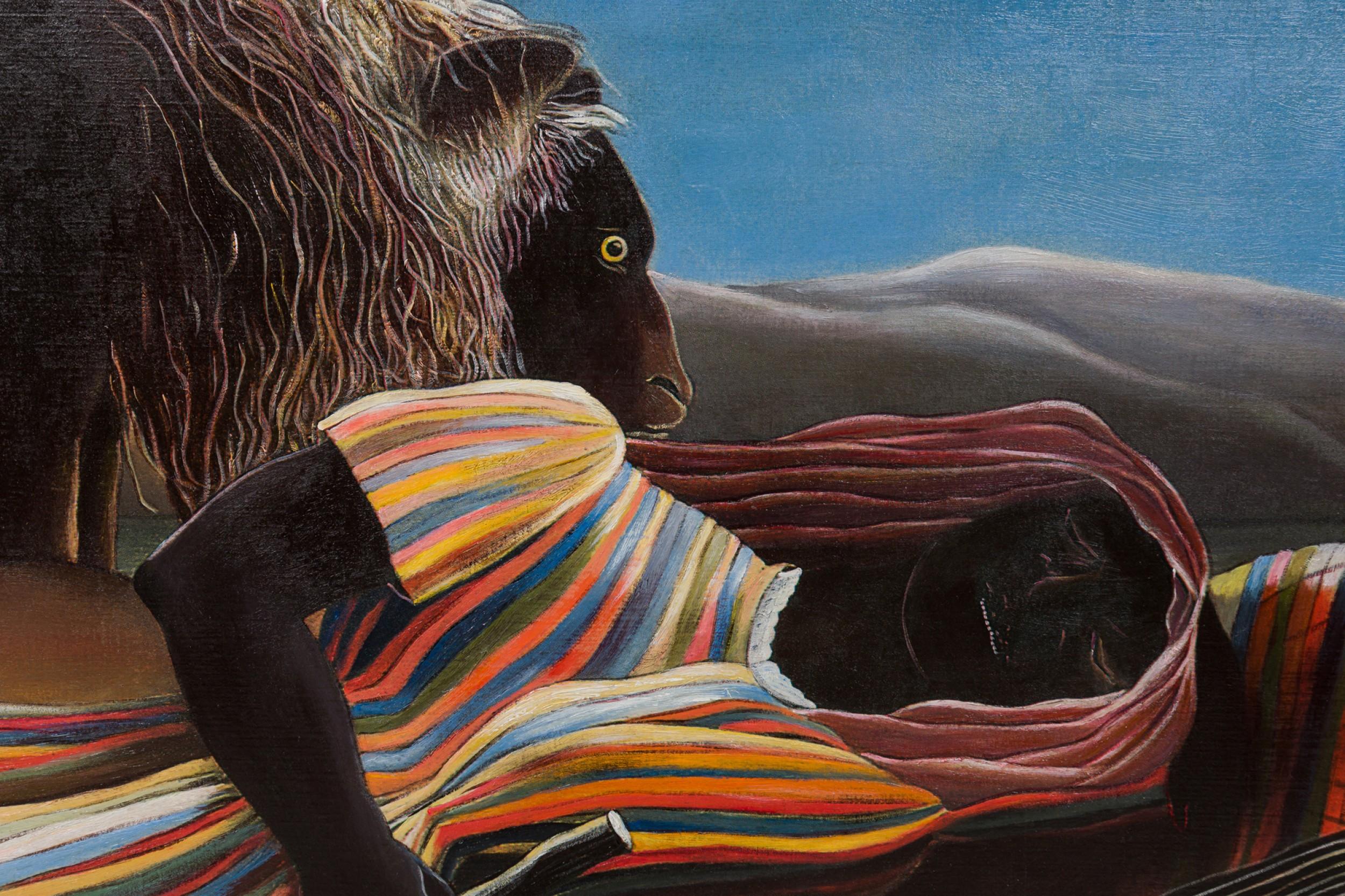 Peint à la main Copy de la peinture « Sleeping Gypsy » en vente