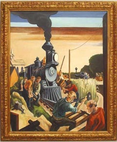Copy of Thomas Har Benton's "Building of Railroad" Painting