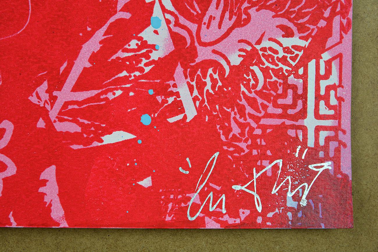 Copyright SADNESS (PINK) Serigrafia, acrilico e spray Street art Graffiti Urban 4