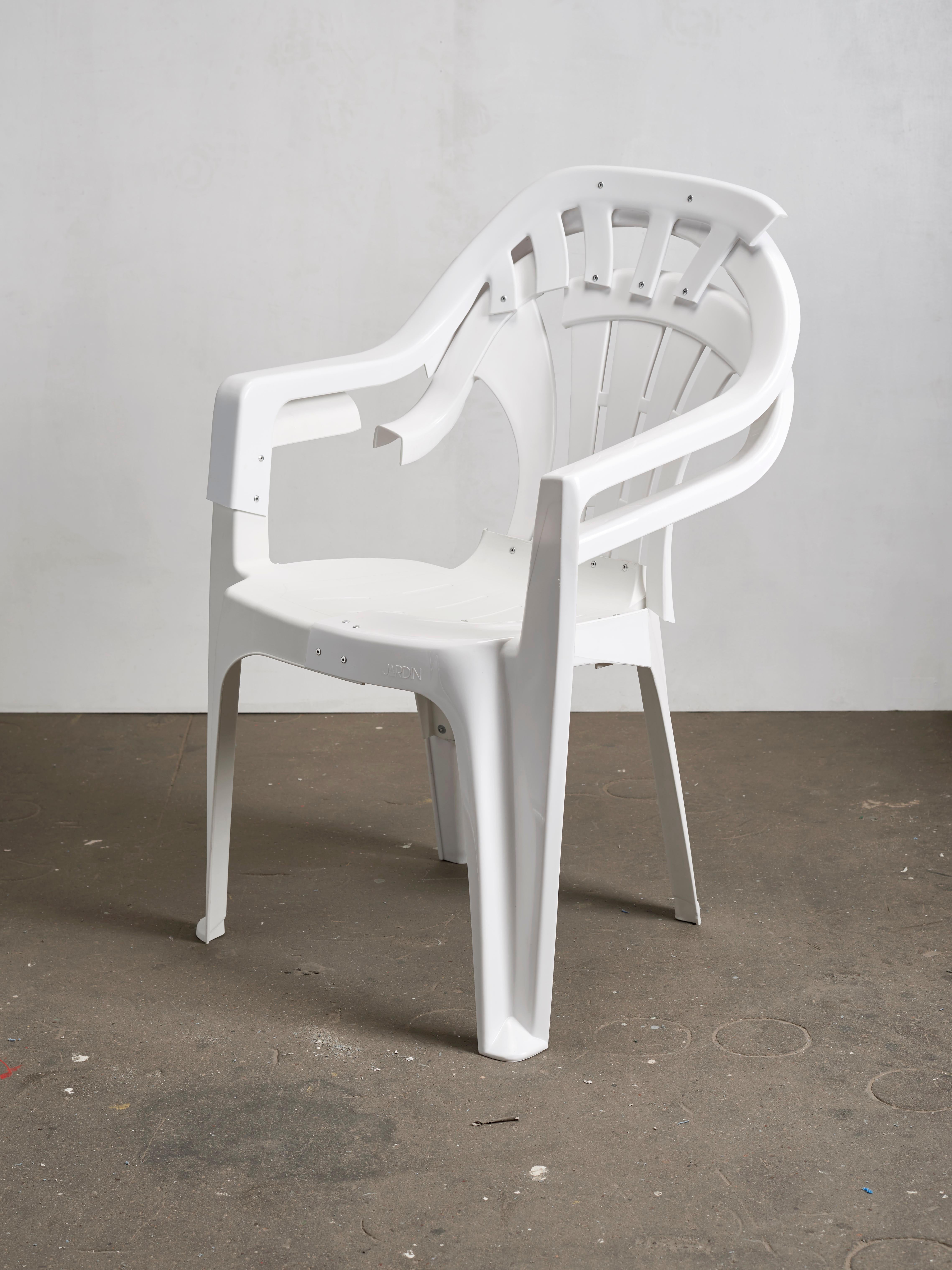 Modern Copytopia N°19, White Plastic Garden Chair, Pierre Castignola For Sale