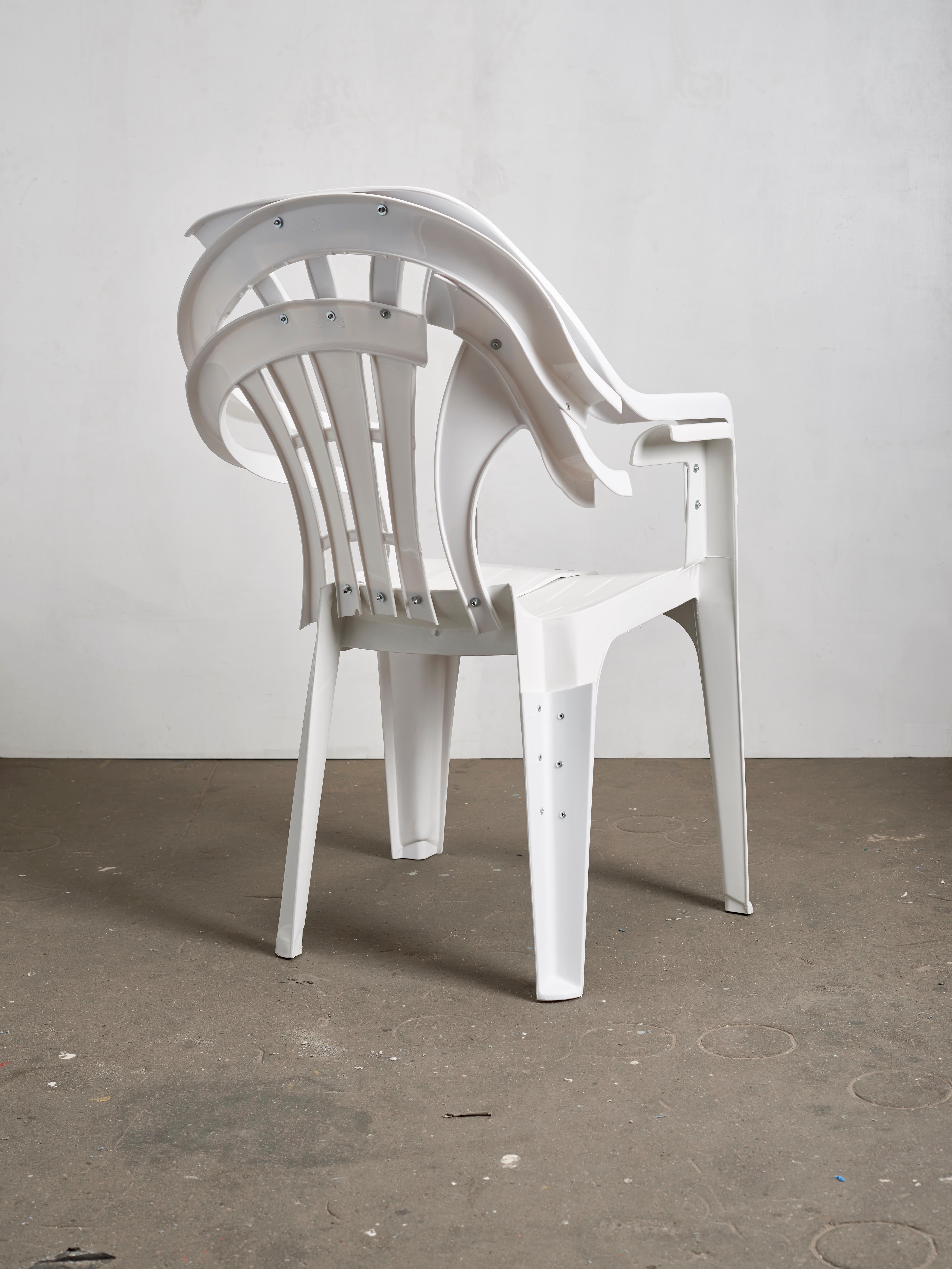 Dutch Copytopia N°19, White Plastic Garden Chair, Pierre Castignola For Sale