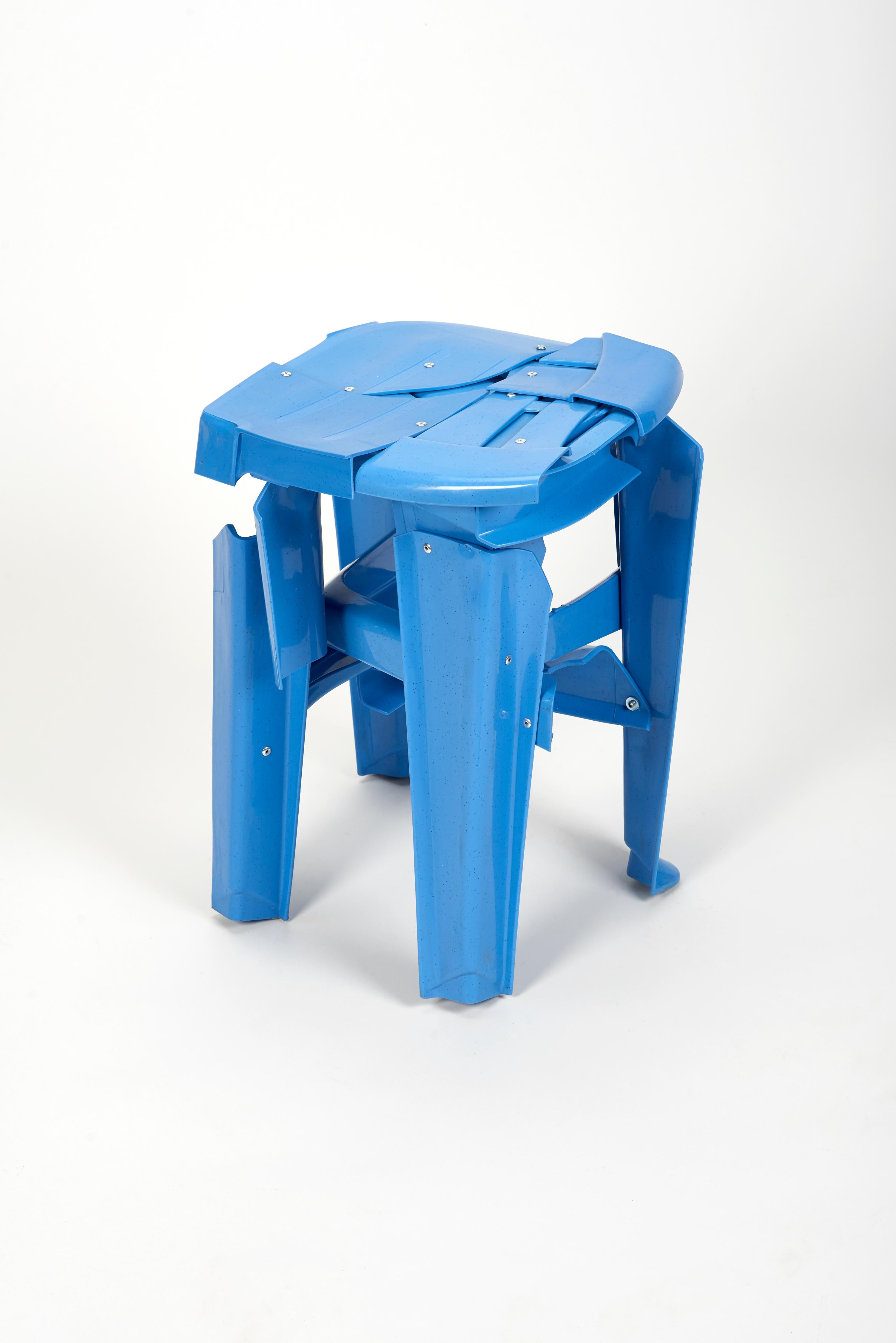 Copytopia Stool, Pierre Castignola, Bright Blue In New Condition For Sale In AMSTERDAM, NL