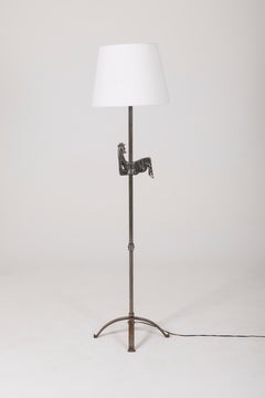 Lampadaire Coq en fer forgé, années 1950, France