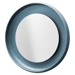 Coque Large Mirror with Ceramic Frame in Peltro Glazed Ceramic by Alain Gilles