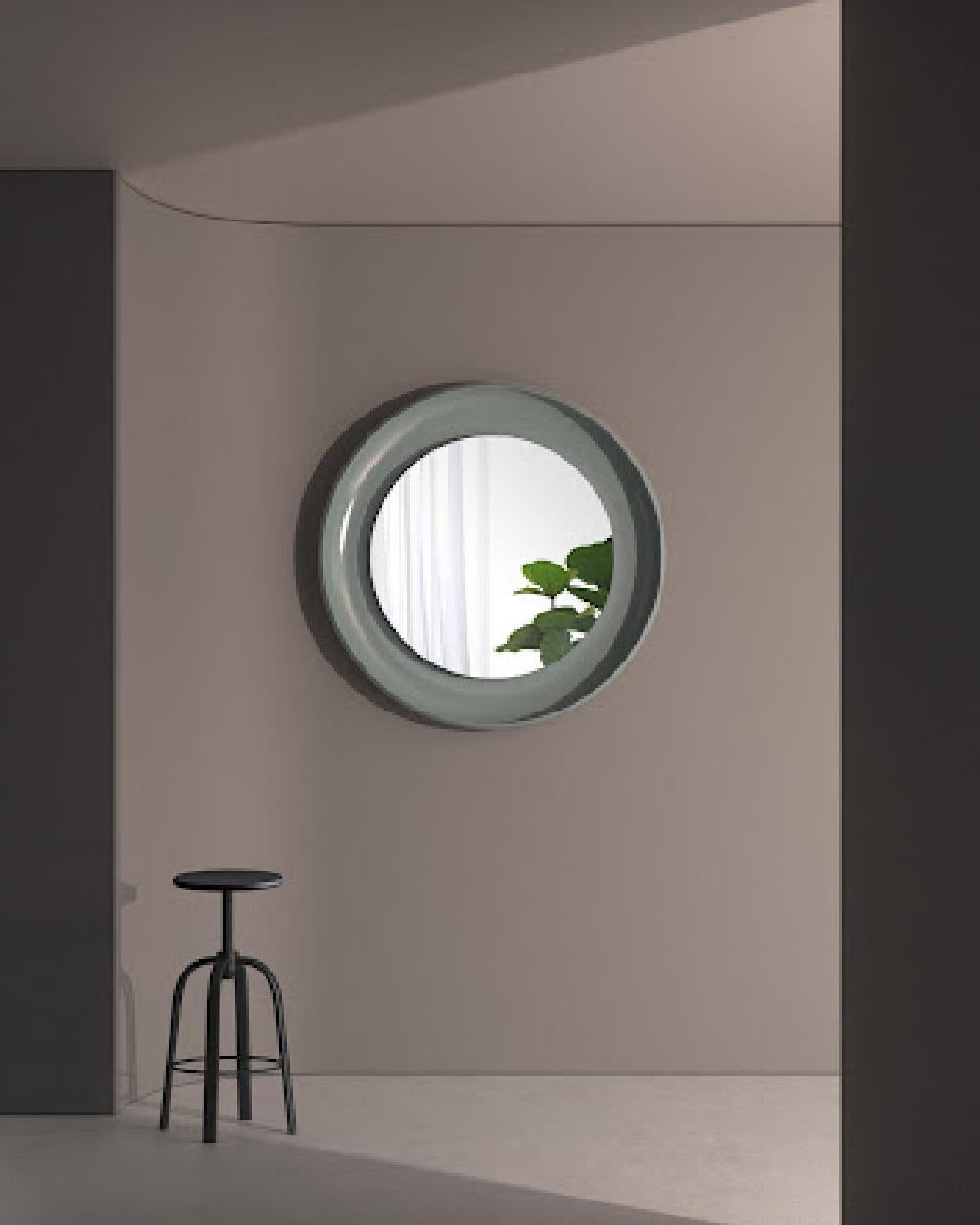 Petit miroir avec cadre en céramique émaillée Peltro d'Alain Gilles Neuf - En vente à Brooklyn, NY