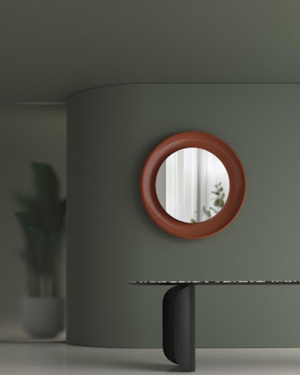 Miroir Petit miroir avec cadre en céramique émaillée Peltro d'Alain Gilles en vente
