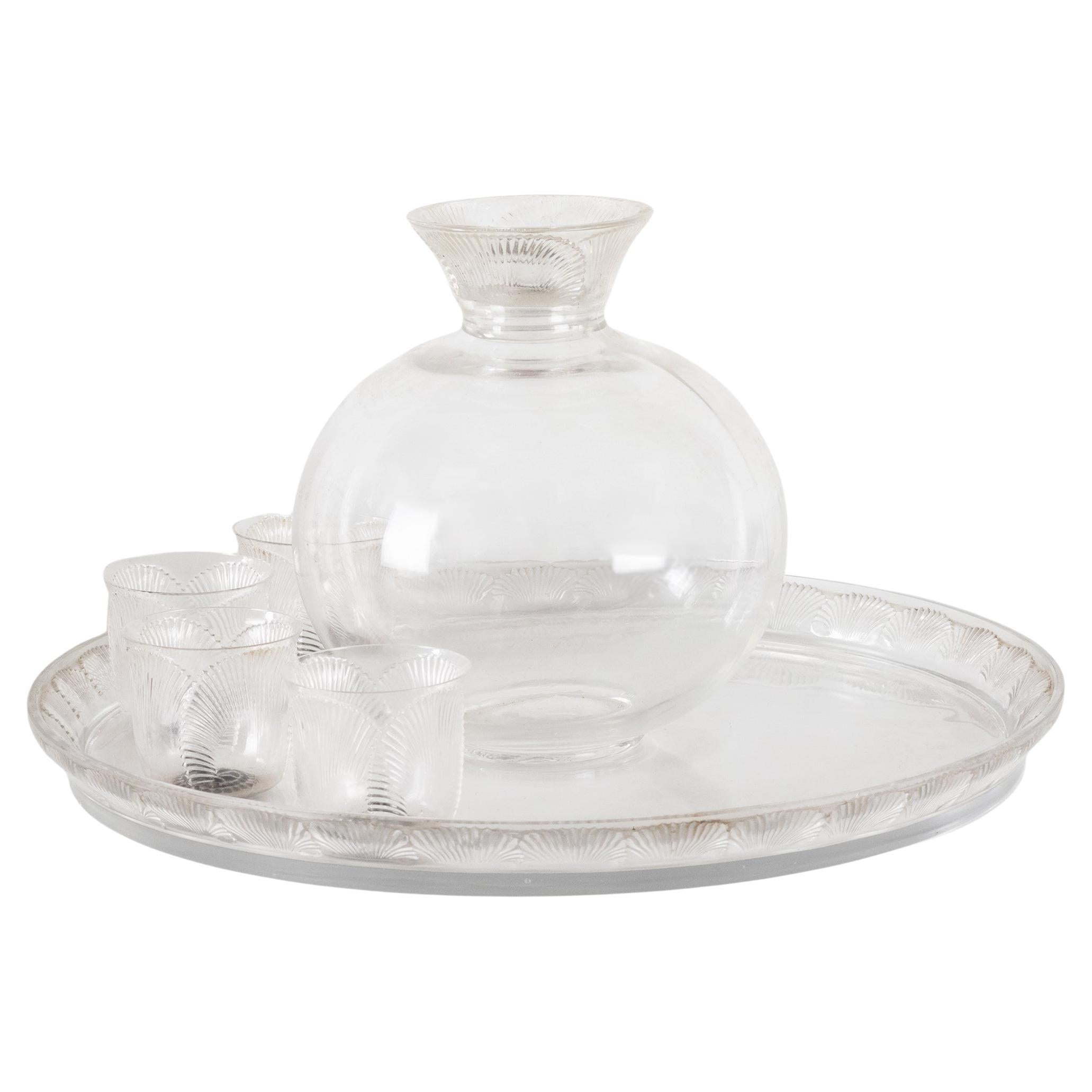 Servizio di bicchieri per bevande Coquelicot di René Lalique, anni '30