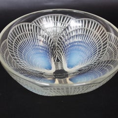 Coquilles Bowl No.3 a Blue Opalescent Glass Bowl by René Lalique