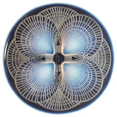 Coquilles No.2, a Blue Opalescent Glass Plate by René Lalique