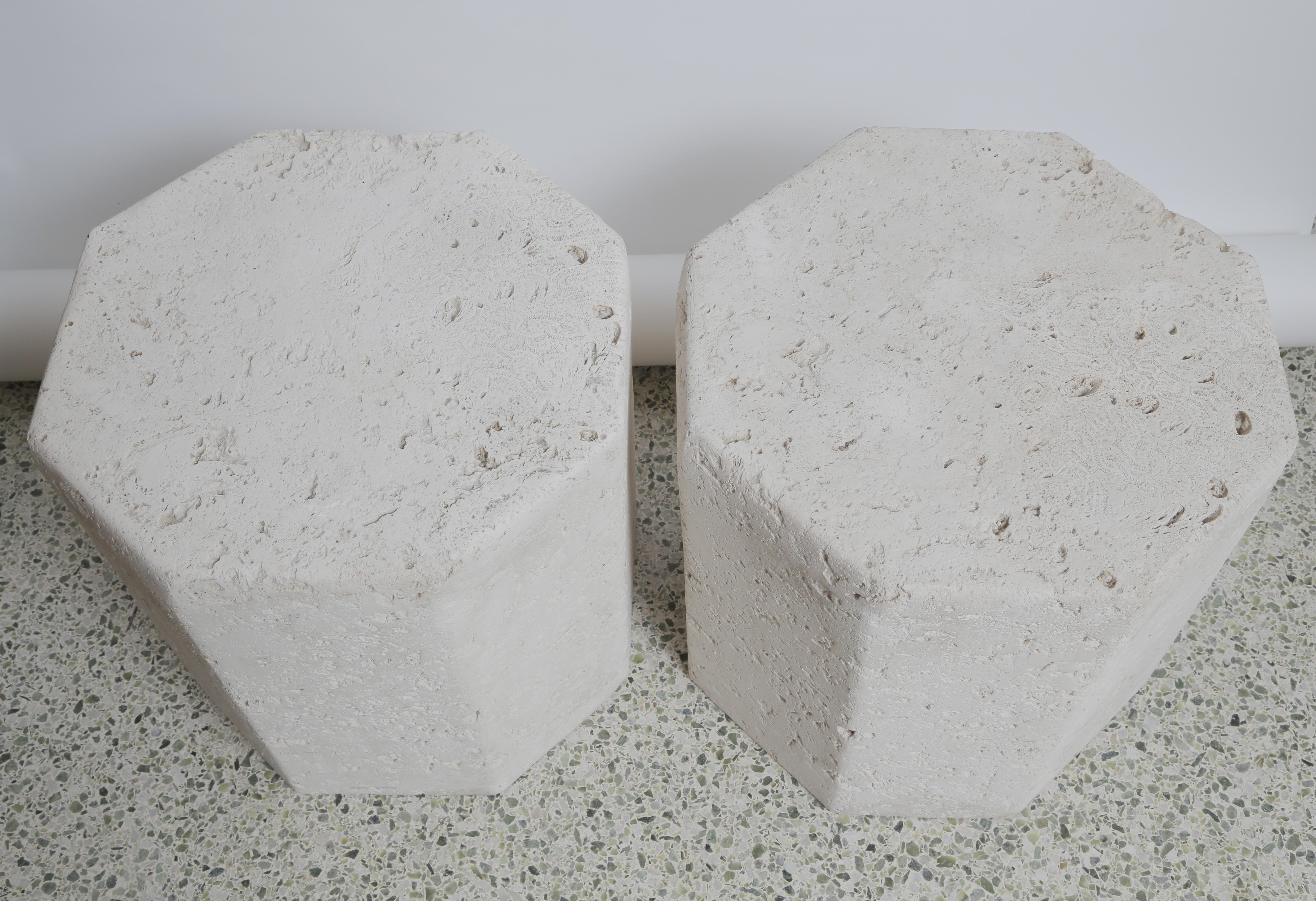 Coquina Cast Stone Octagonal Tables/Stools 1