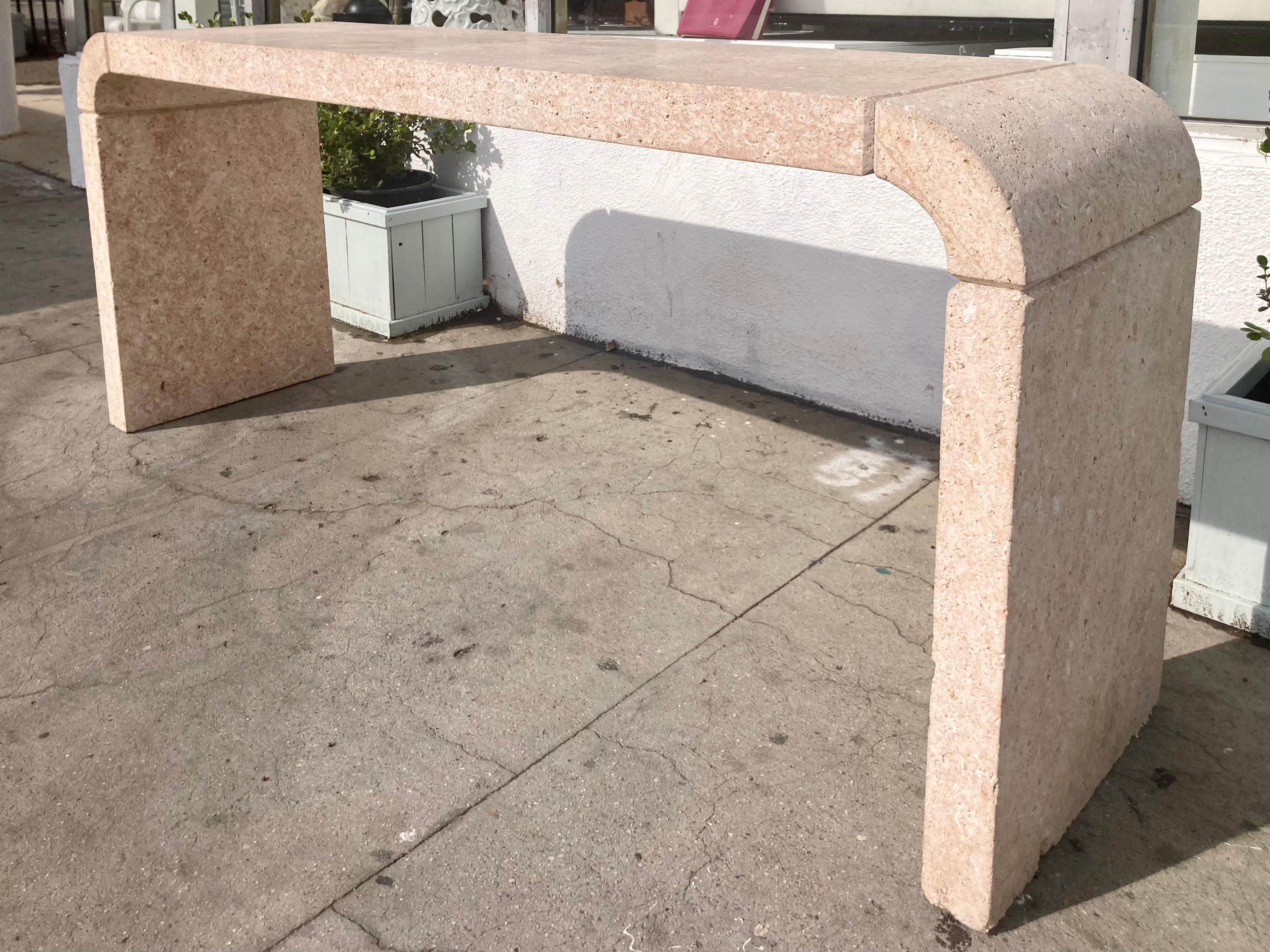 Coquina Console With Pinkish Tone For Sale 3