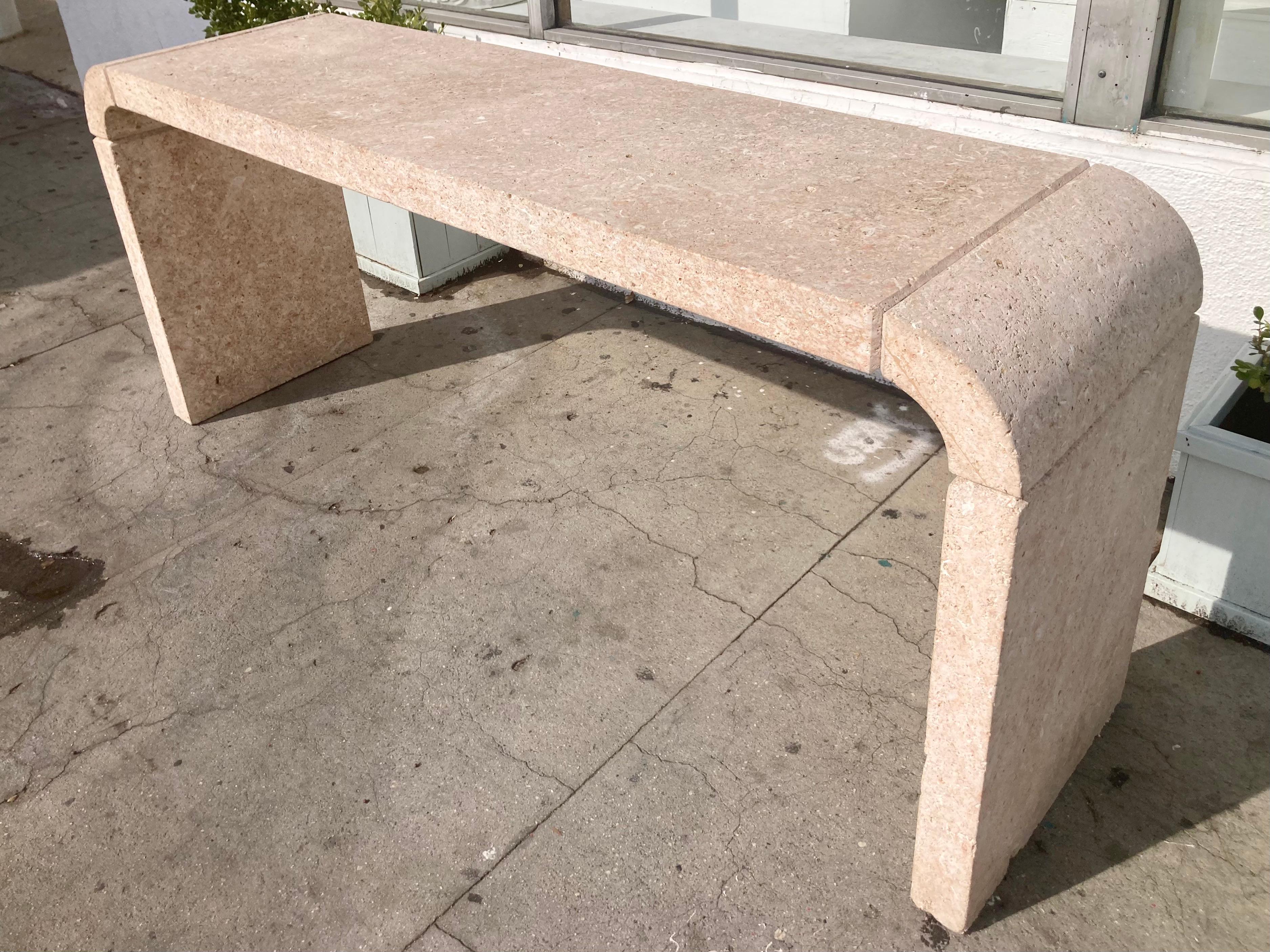 Coquina Console With Pinkish Tone For Sale 4