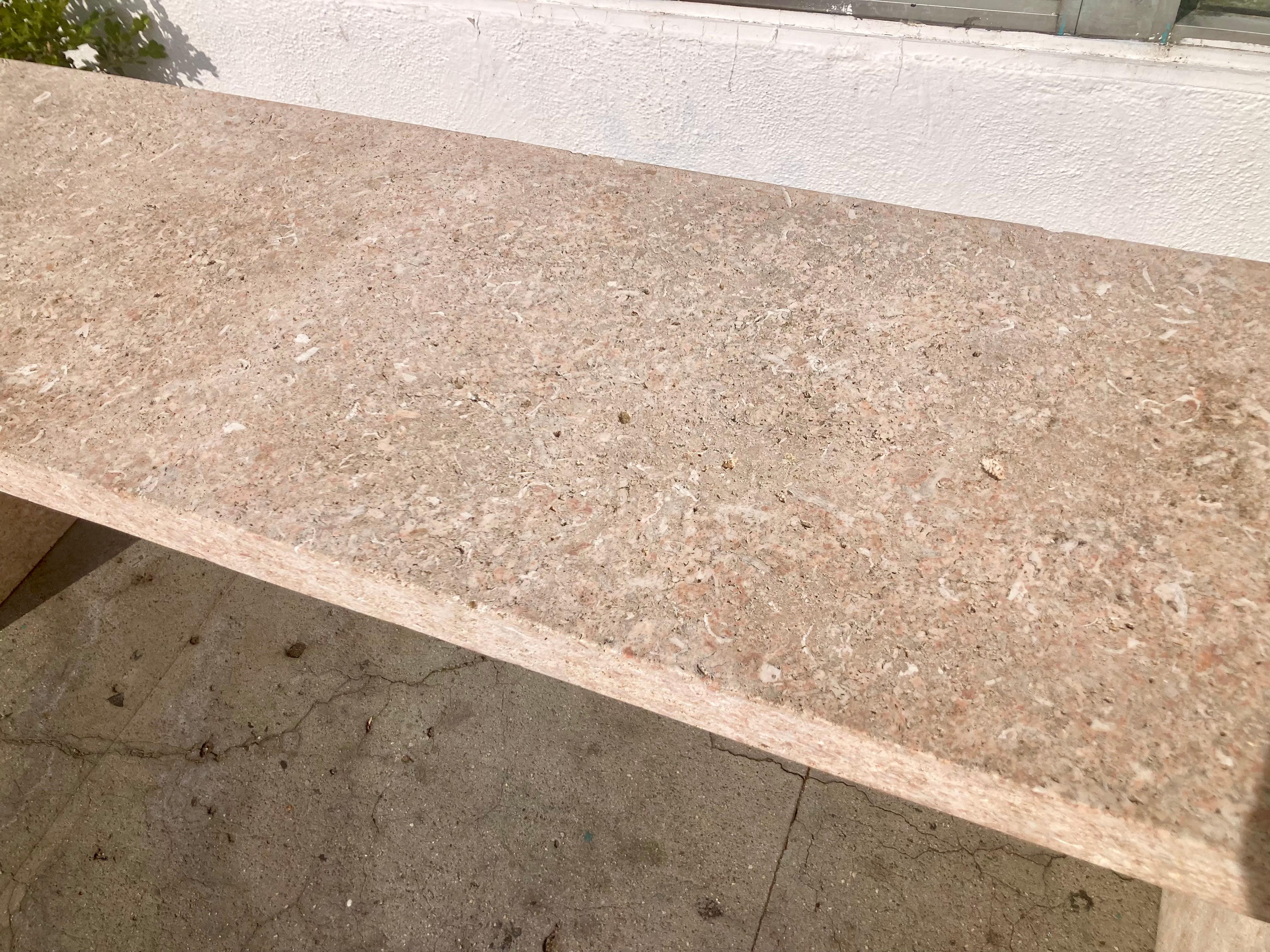 Coquina Console With Pinkish Tone For Sale 6