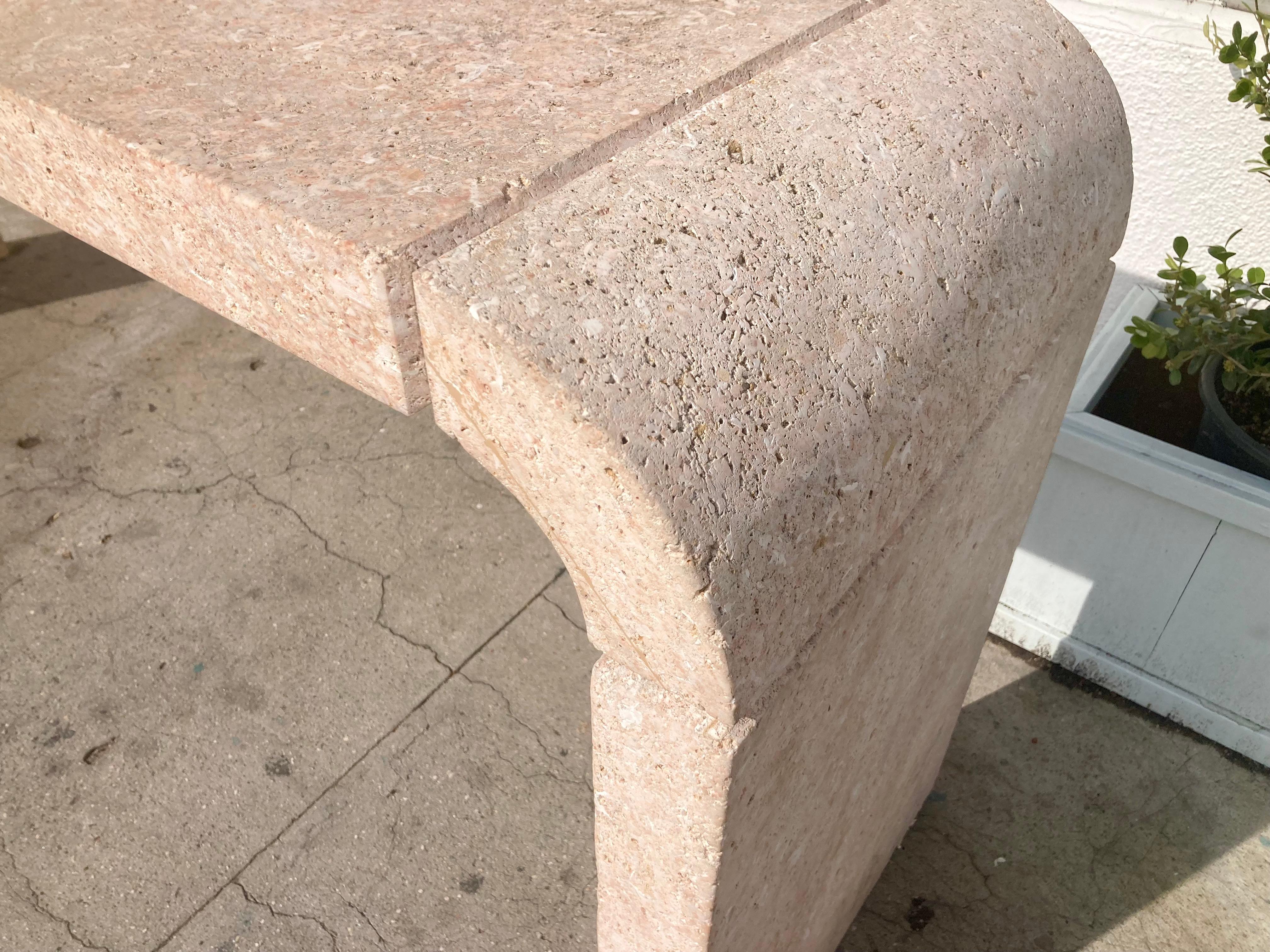 Coquina Console With Pinkish Tone For Sale 8
