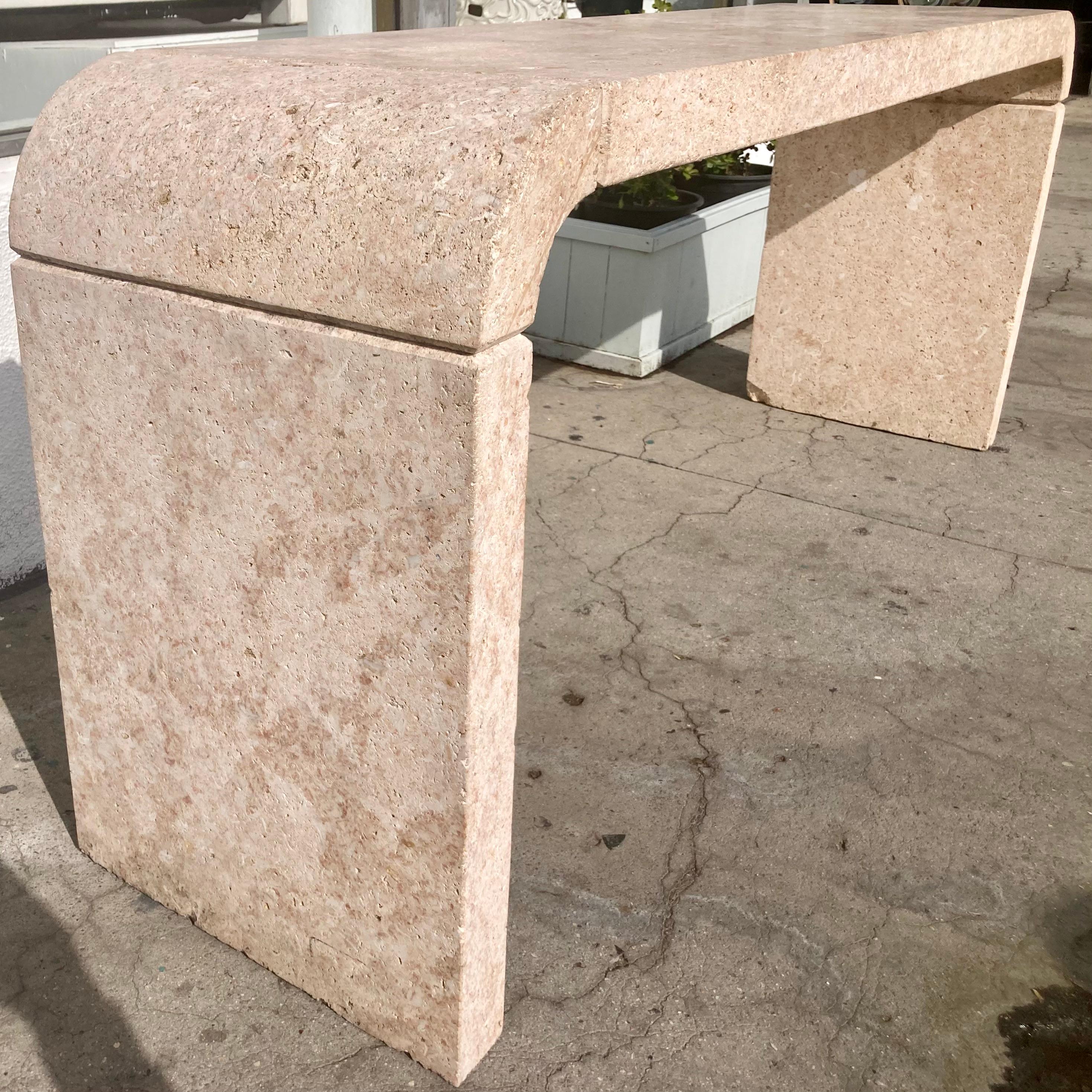 Coquina Console With Pinkish Tone For Sale 1