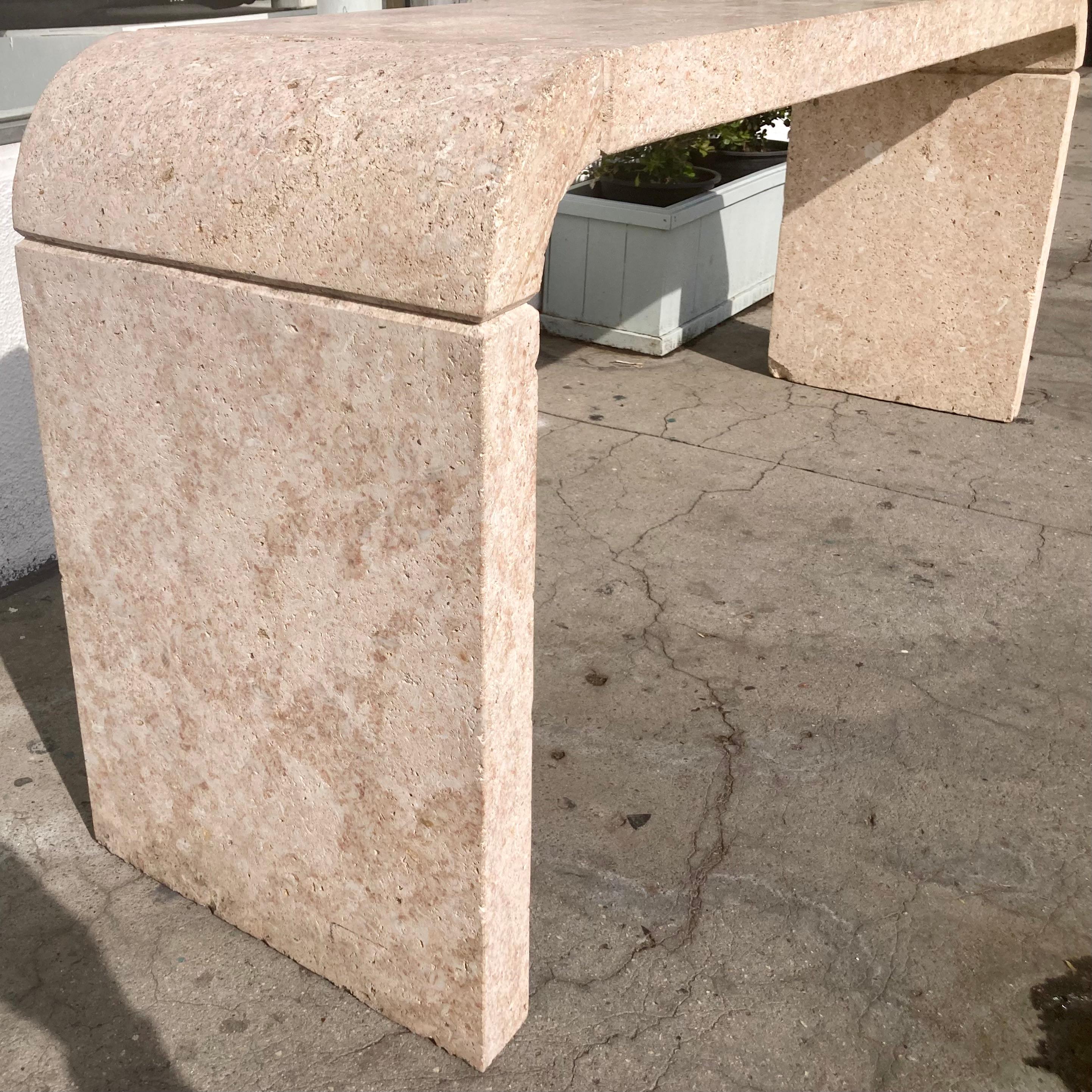 Coquina Console With Pinkish Tone For Sale 2