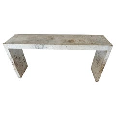 Used Coquina Stone Console Table