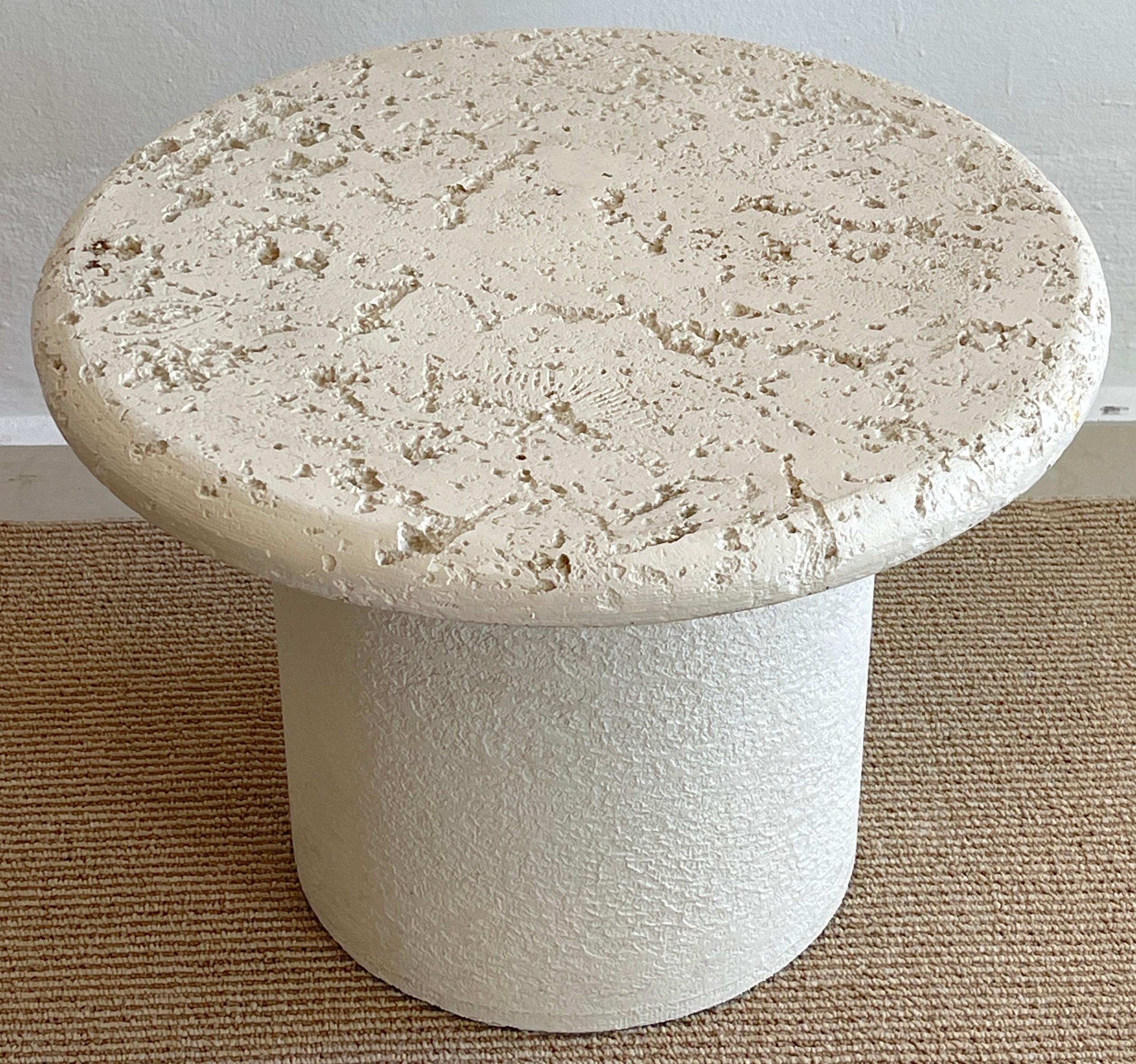Coquina stone style tiered table, C. 1970s
Realistically modeled, cast composition and plaster to resemble coral and shells.


