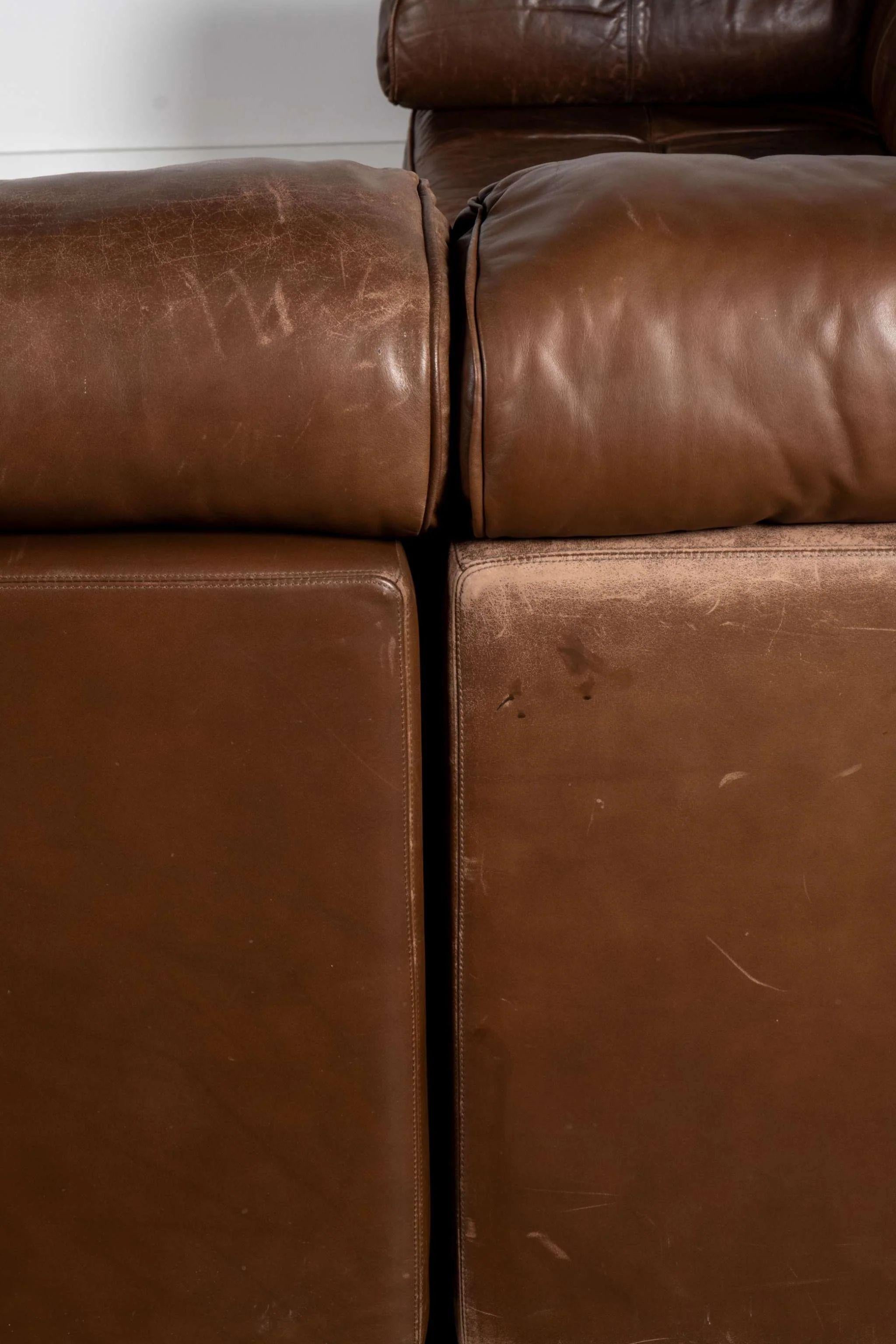 COR 5-piece Modular Leather Sofa Set en venta 7