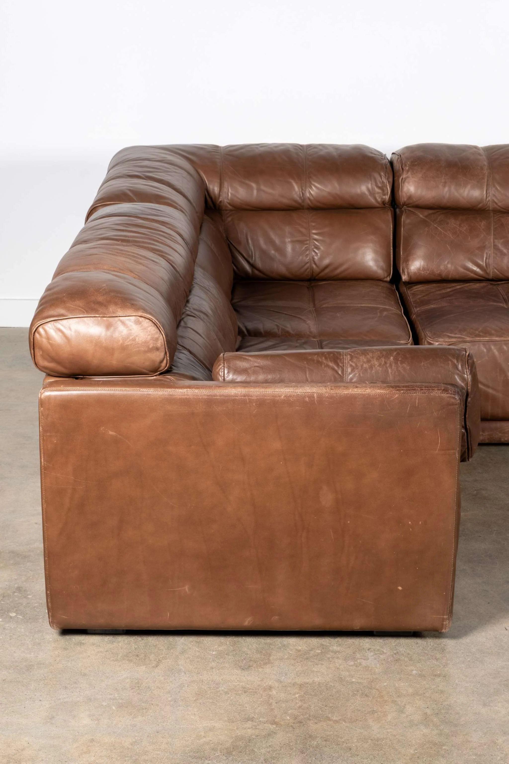 COR 5-piece Modular Leather Sofa Set Cuero en venta