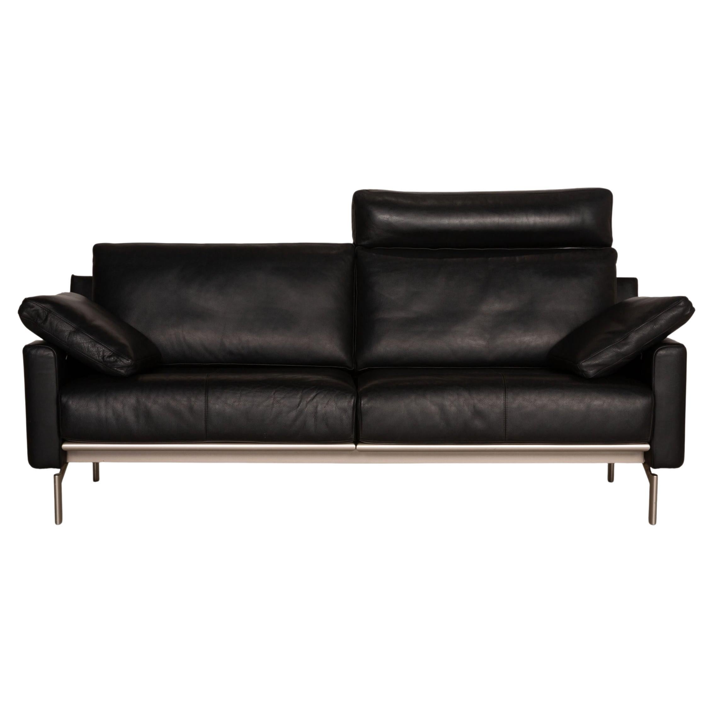 Cor Ala Leather Sofa Black Three Seater Couch For Sale