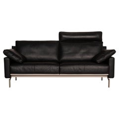 Cor Ala Leather Sofa Black Three Seater Couch
