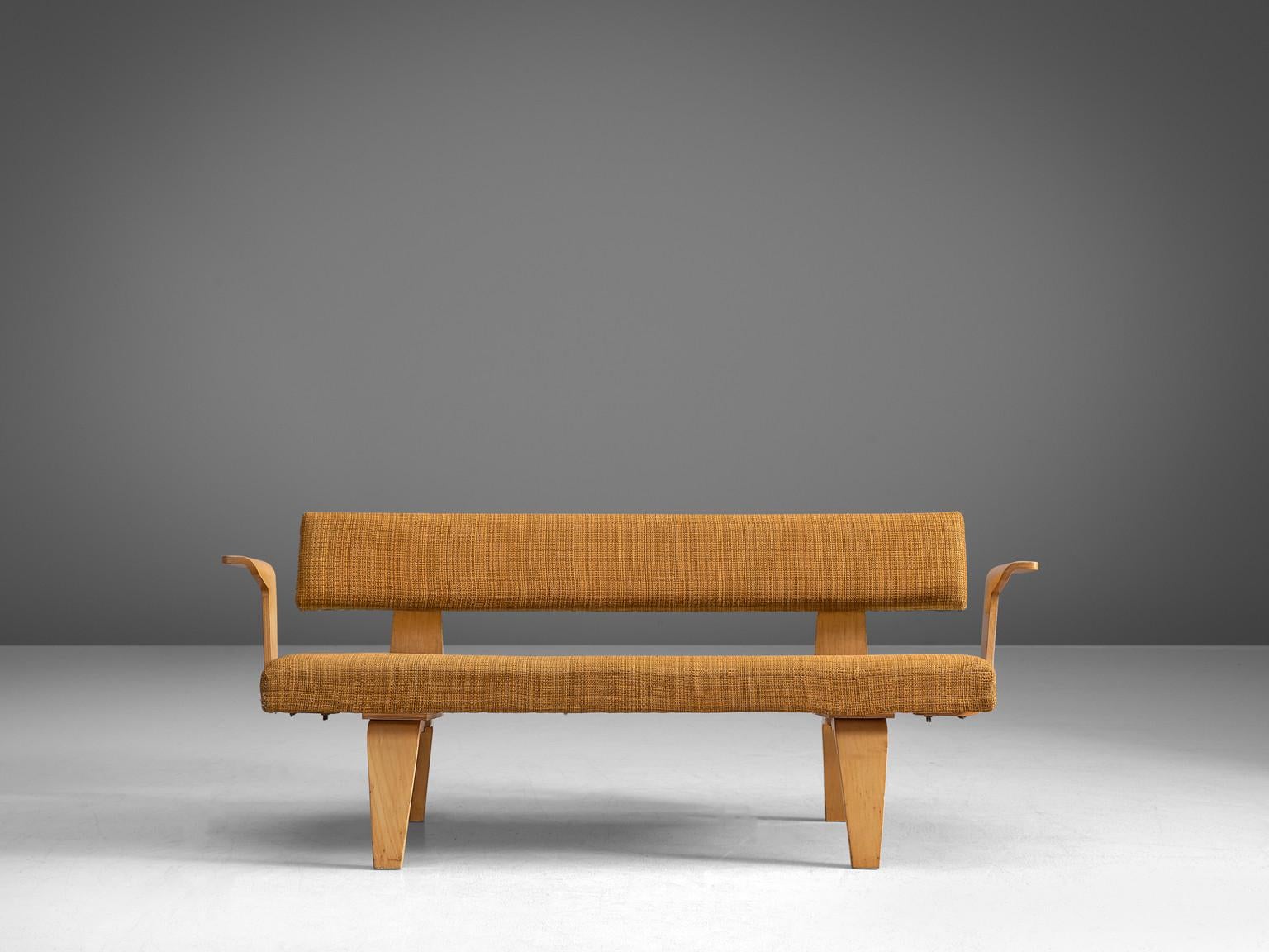Cor Alons for Den Boer, sofa, beech plywood, fabric, The Netherlands, designed in 1947

This sofa in plywood gets its aesthetics mostly from its functionality and materials. Cor Alons choose beech plywood for the characteristics and possibilities of