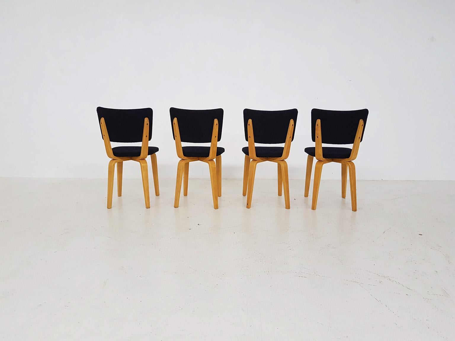Dutch Cor Alons for Gouda Den Boer Plywood Dining Chairs, the Netherlands 1950s  For Sale