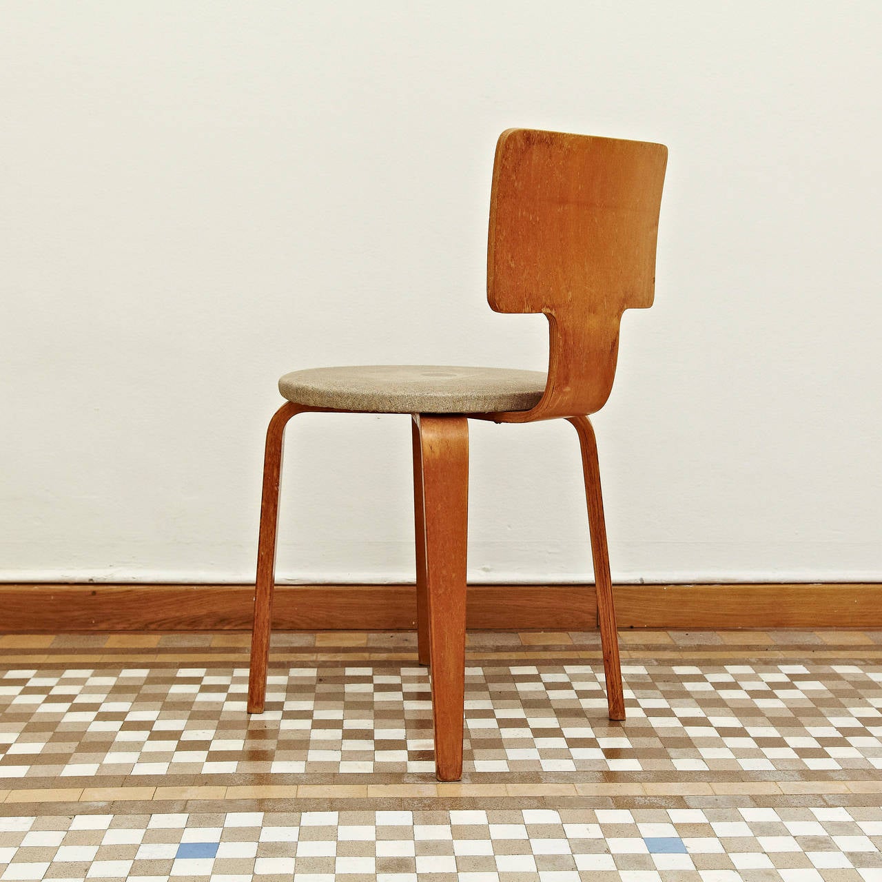 Cor Alons Plywood and Upholstery Chair, circa 1950 2