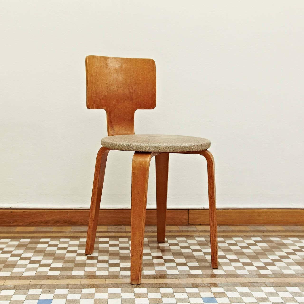 Cor Alons Plywood and Upholstery Chair, circa 1950 2