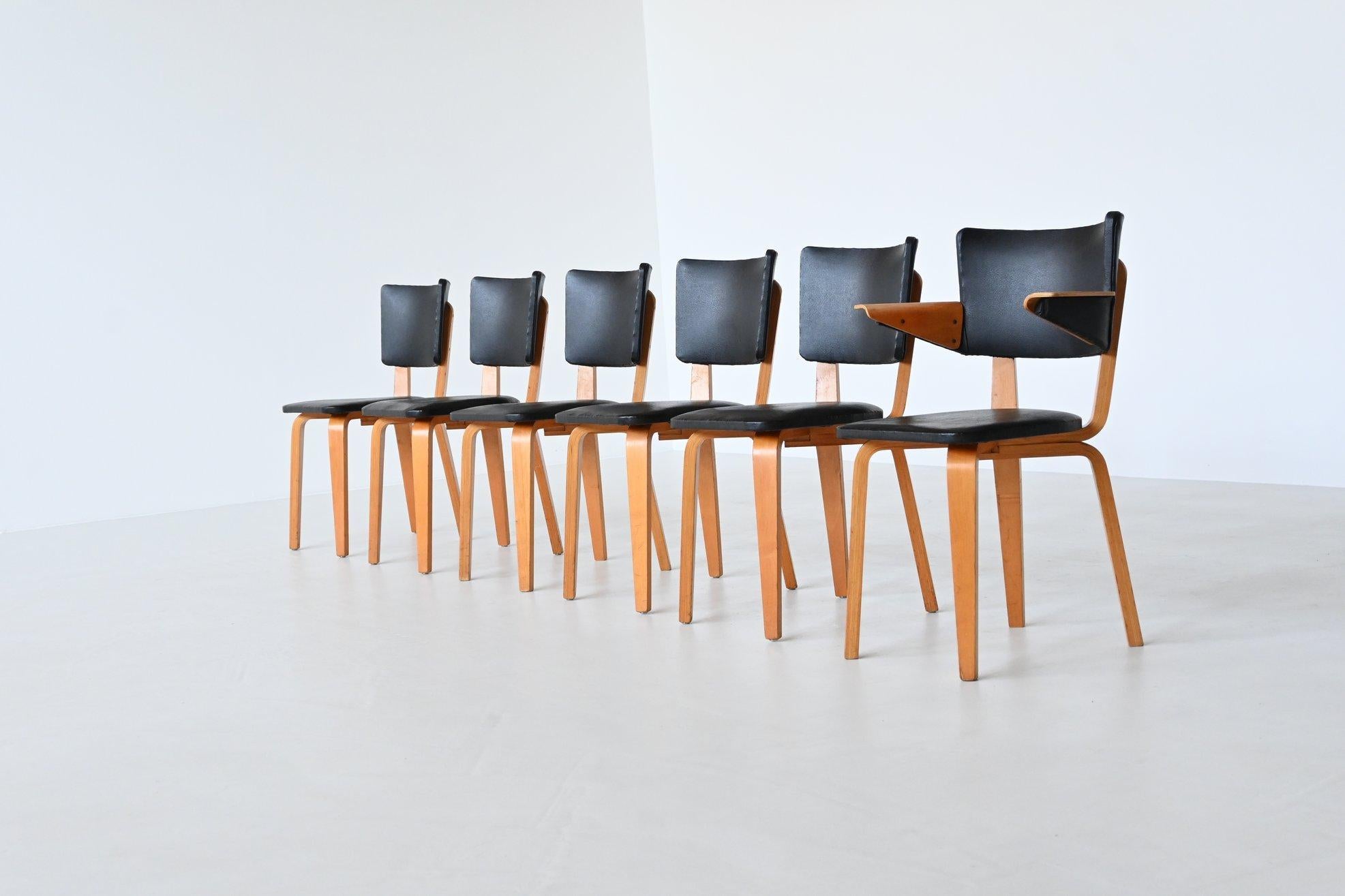 Mid-Century Modern Cor Alons plywood dining chairs Gouda den Boer The Netherlands 1949 For Sale