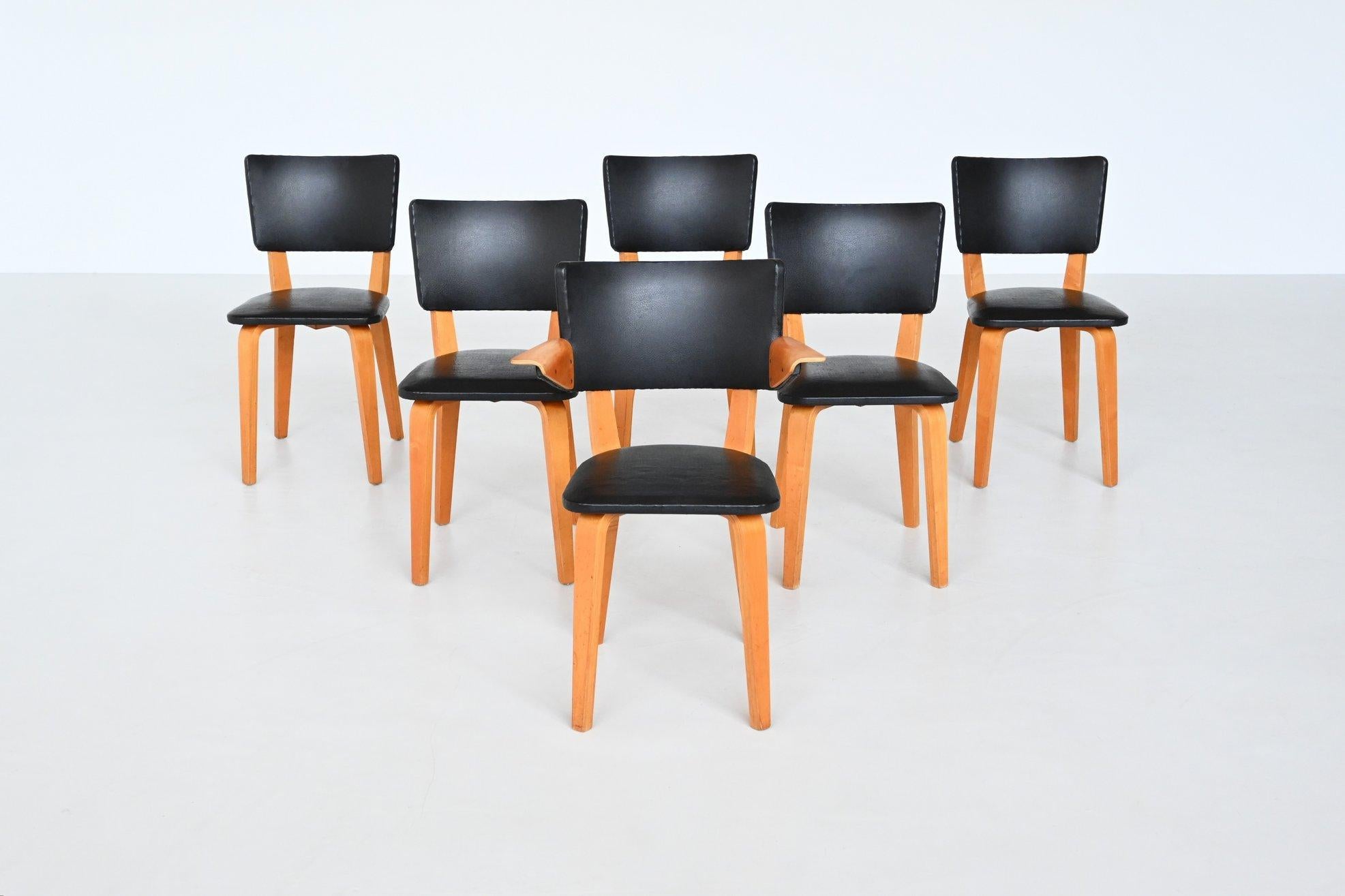 Mid-20th Century Cor Alons plywood dining chairs Gouda den Boer The Netherlands 1949 For Sale