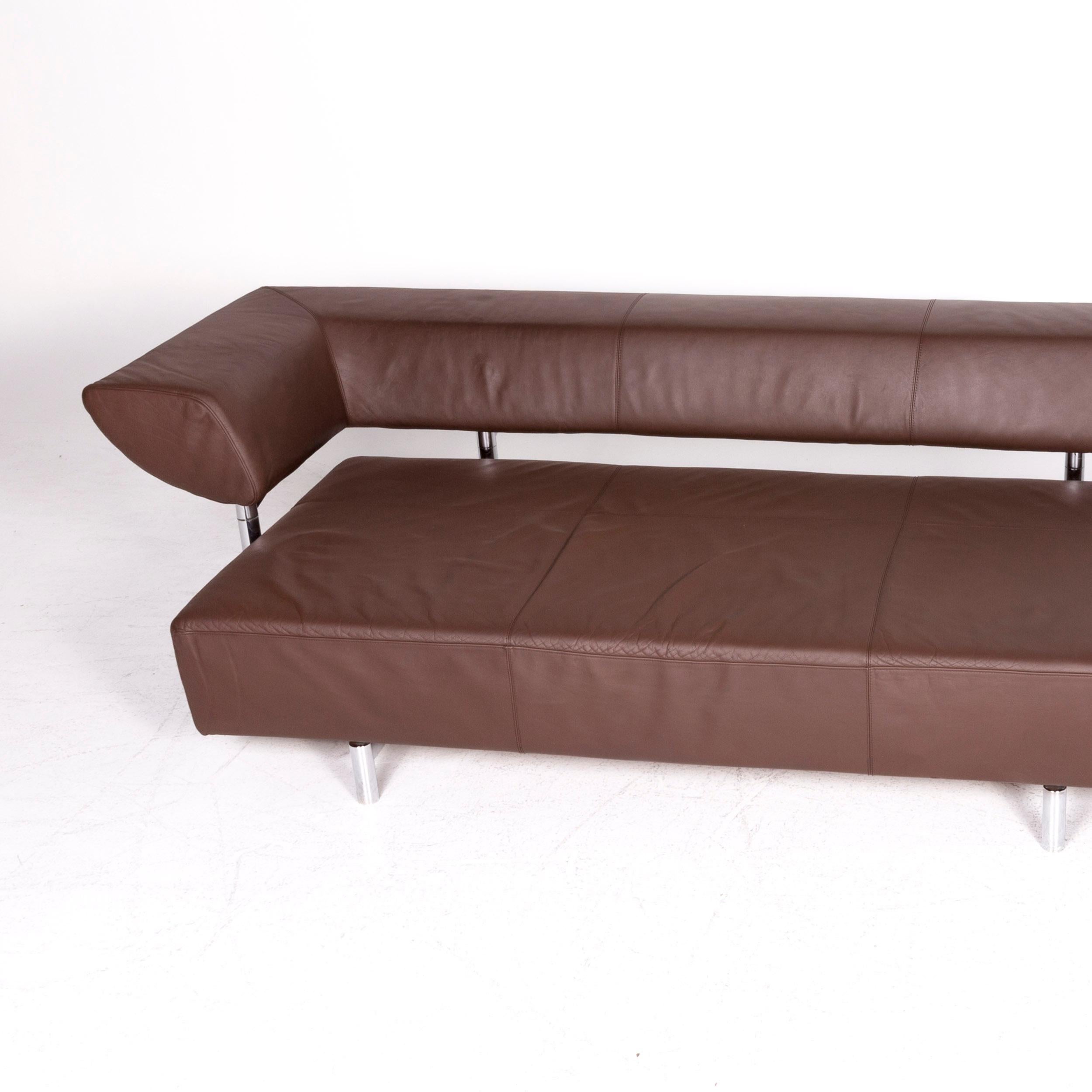 COR Arthe Designer Leather Corner Sofa Professor Wulf Schneider Braun Couch 2