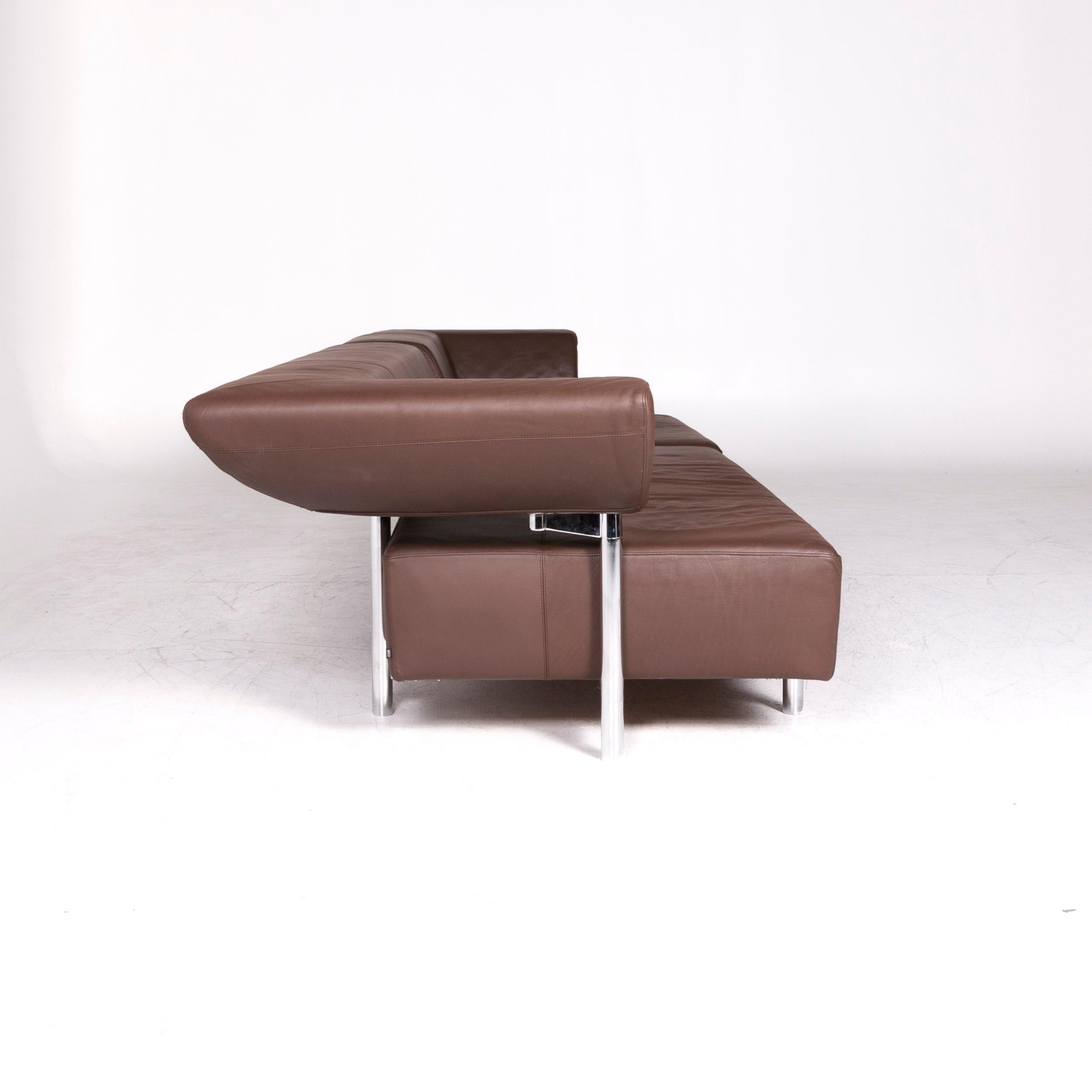COR Arthe Designer Leather Corner Sofa Professor Wulf Schneider Braun Couch 3