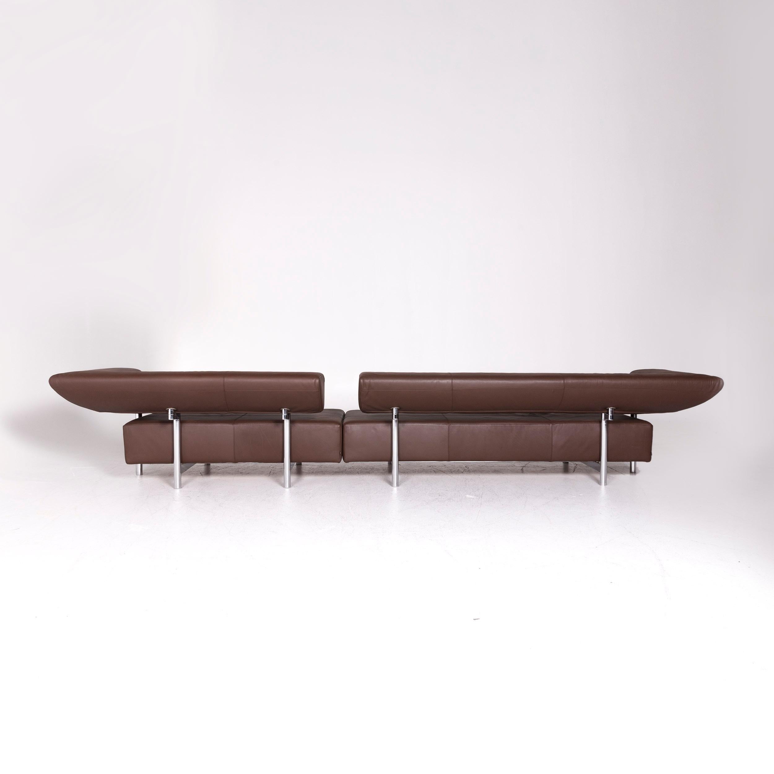 COR Arthe Designer Leather Corner Sofa Professor Wulf Schneider Braun Couch 4