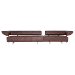 COR Arthe Designer Leather Corner Sofa Professor Wulf Schneider Braun Couch