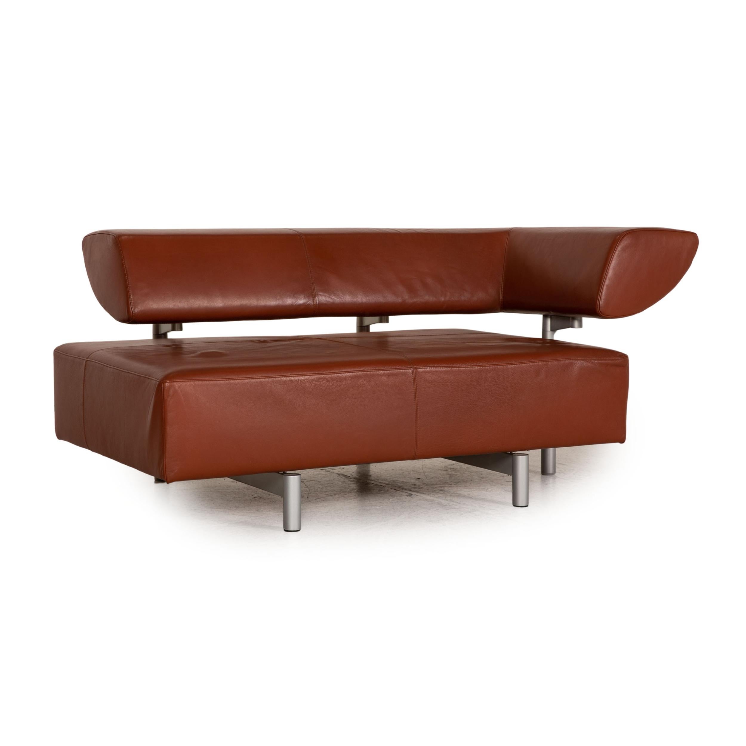 Contemporary COR Arthe Leather Sofa Brown Two-Seater Couch For Sale