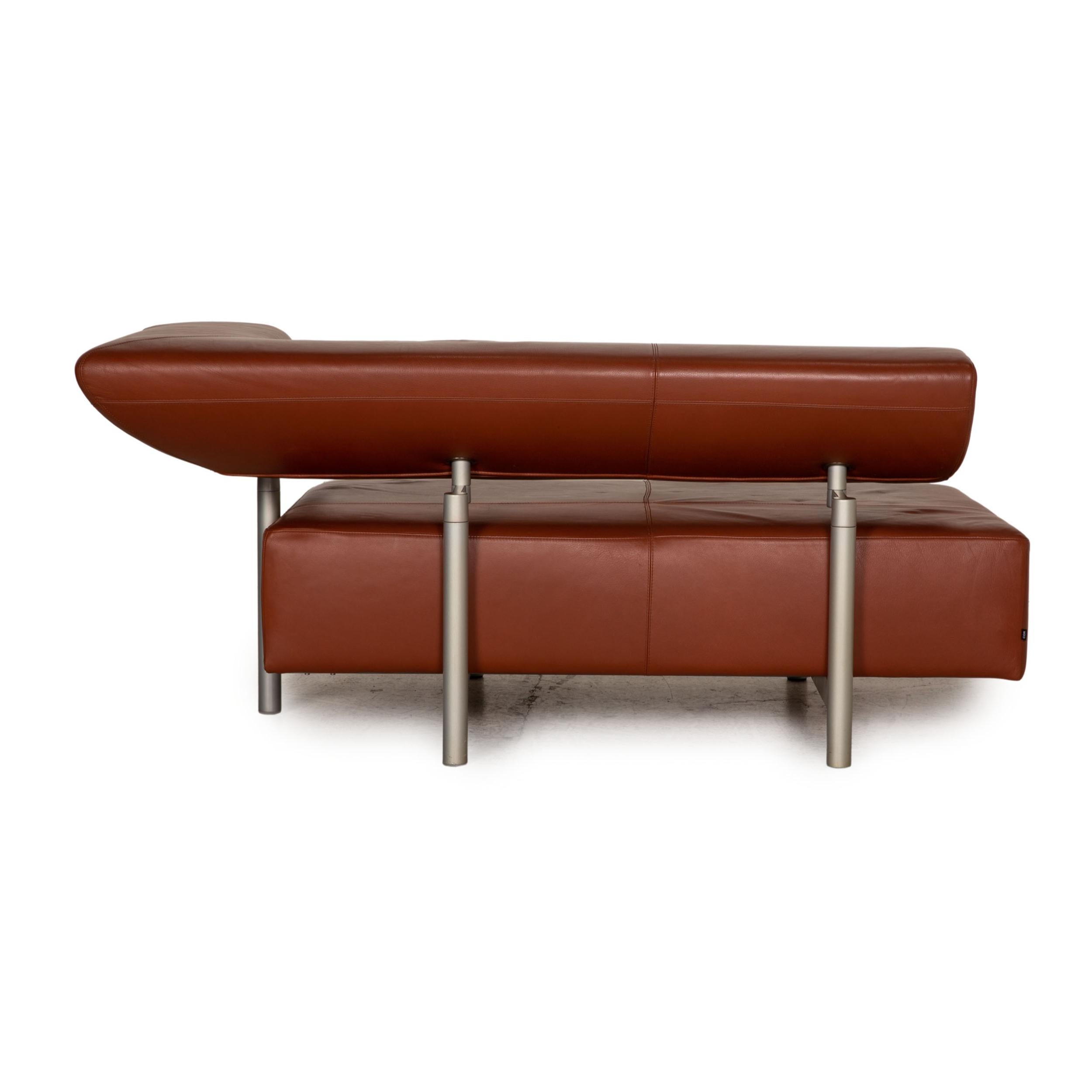COR Arthe Leather Sofa Brown Two-Seater Couch For Sale 2