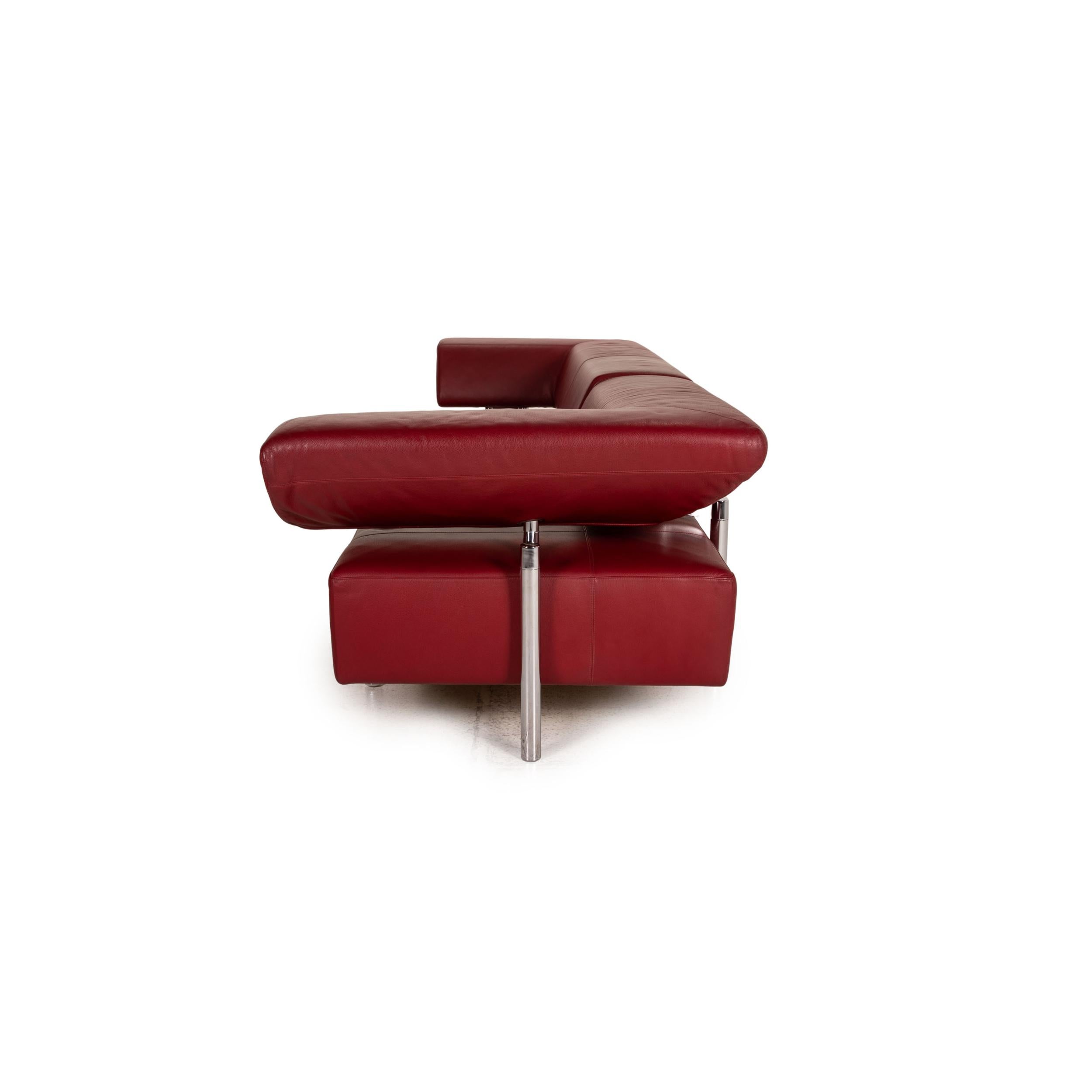 COR Arthe Leather Sofa Red Three-Seater Couch Function 4