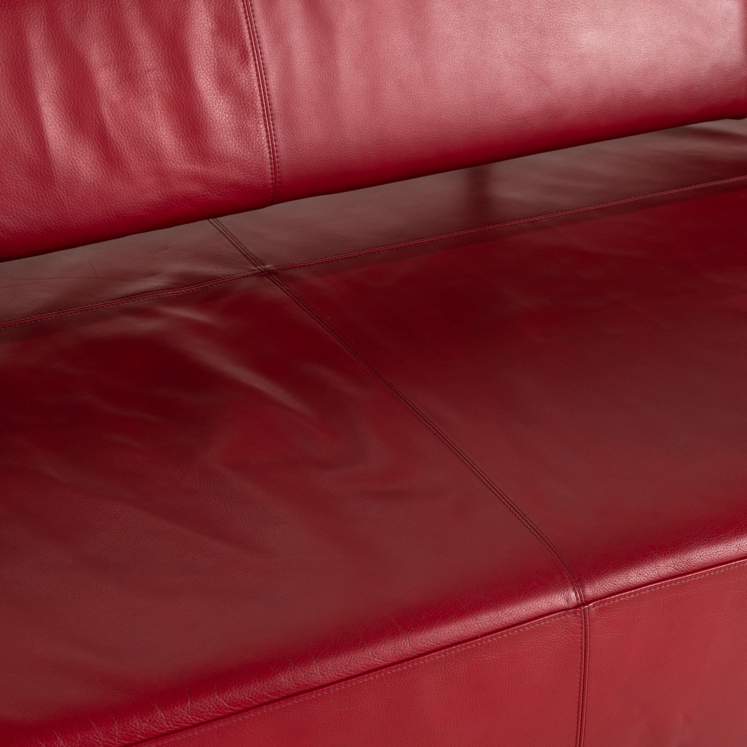 German COR Arthe Leather Sofa Red Three-Seater Couch Function