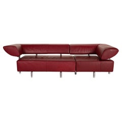 COR Arthe Leather Sofa Red Three-Seater Couch Function