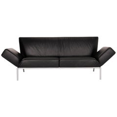 COR Attendo Leather Sofa Black Three-Seater Function Couch
