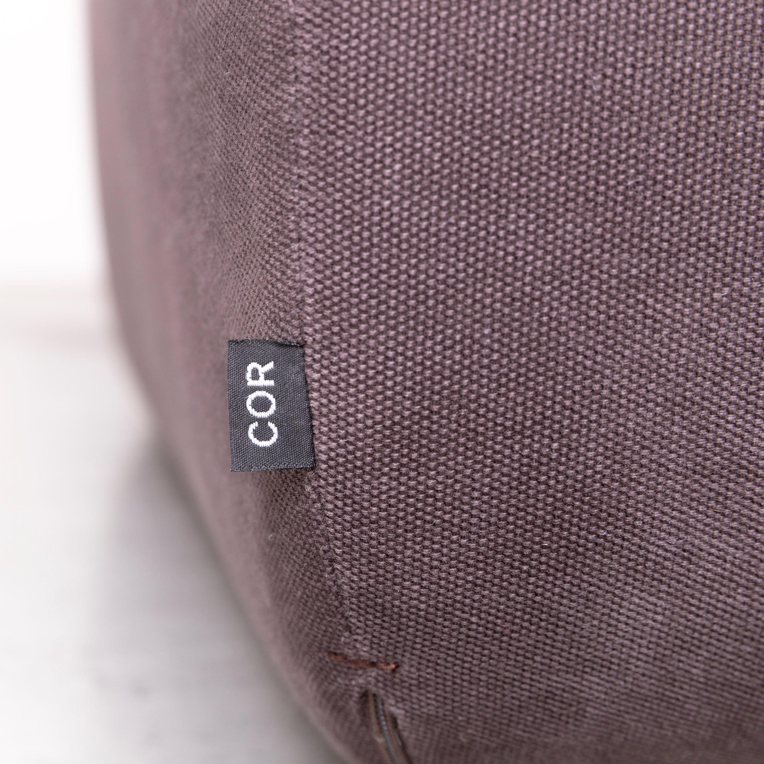 Contemporary COR Bahir Designer Fabric Footstool Brown