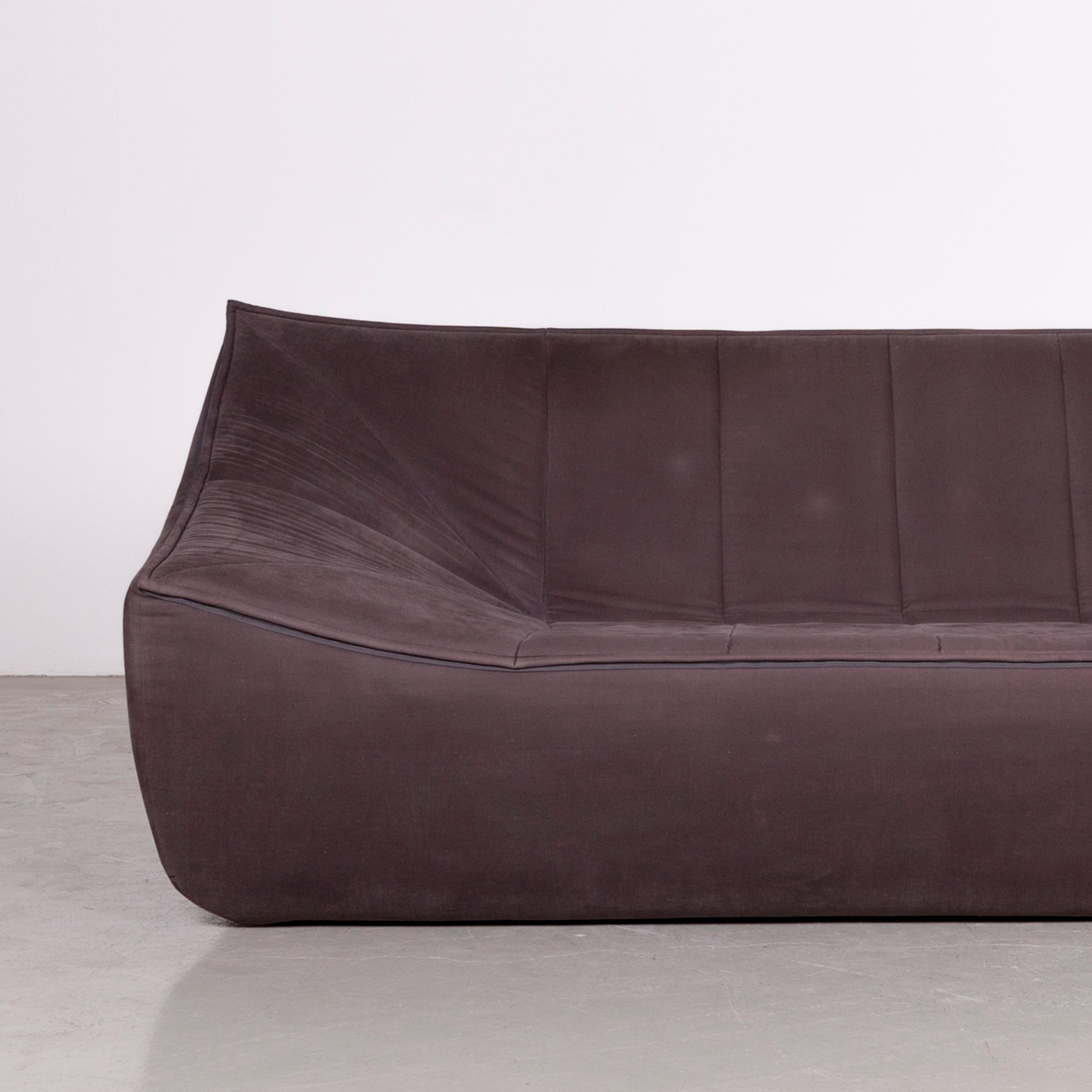 COR Bahir Designer Fabric Sofa Brown Three-Seat Couch In Good Condition For Sale In Cologne, DE