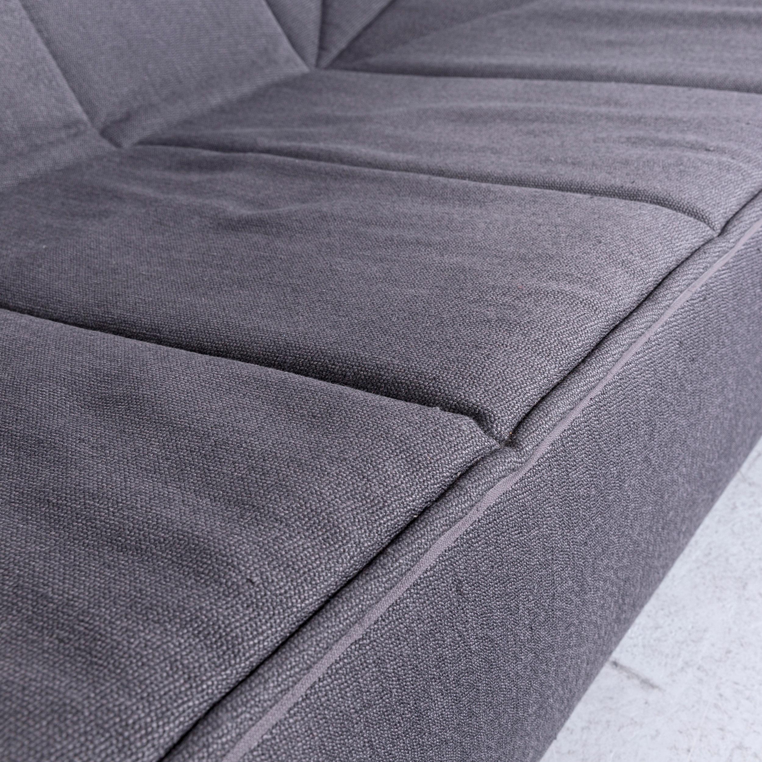 German COR Bahir Designer Fabric Sofa Grey Three-Seat Couch