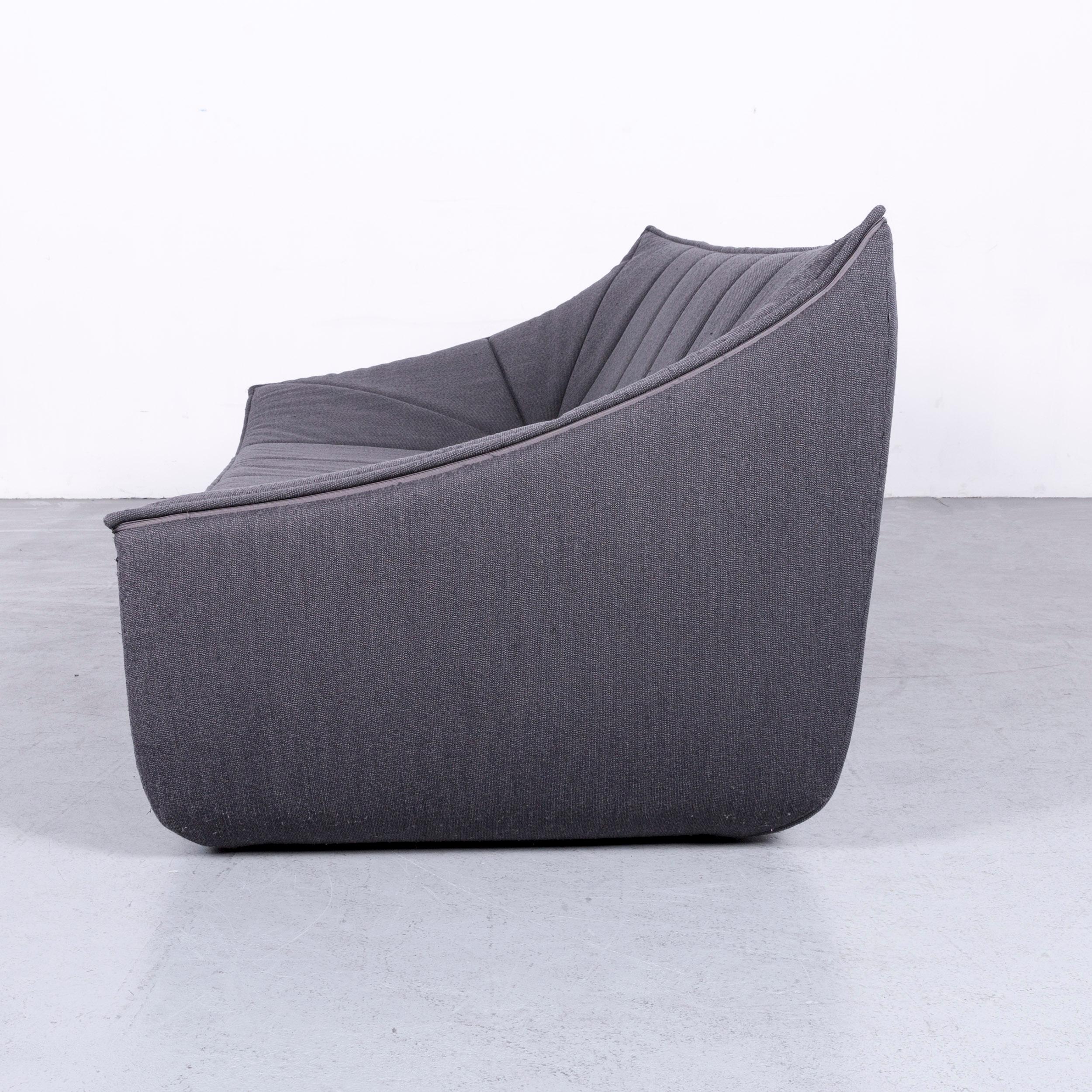 COR Bahir Designer Fabric Sofa Grey Three-Seat Couch 2