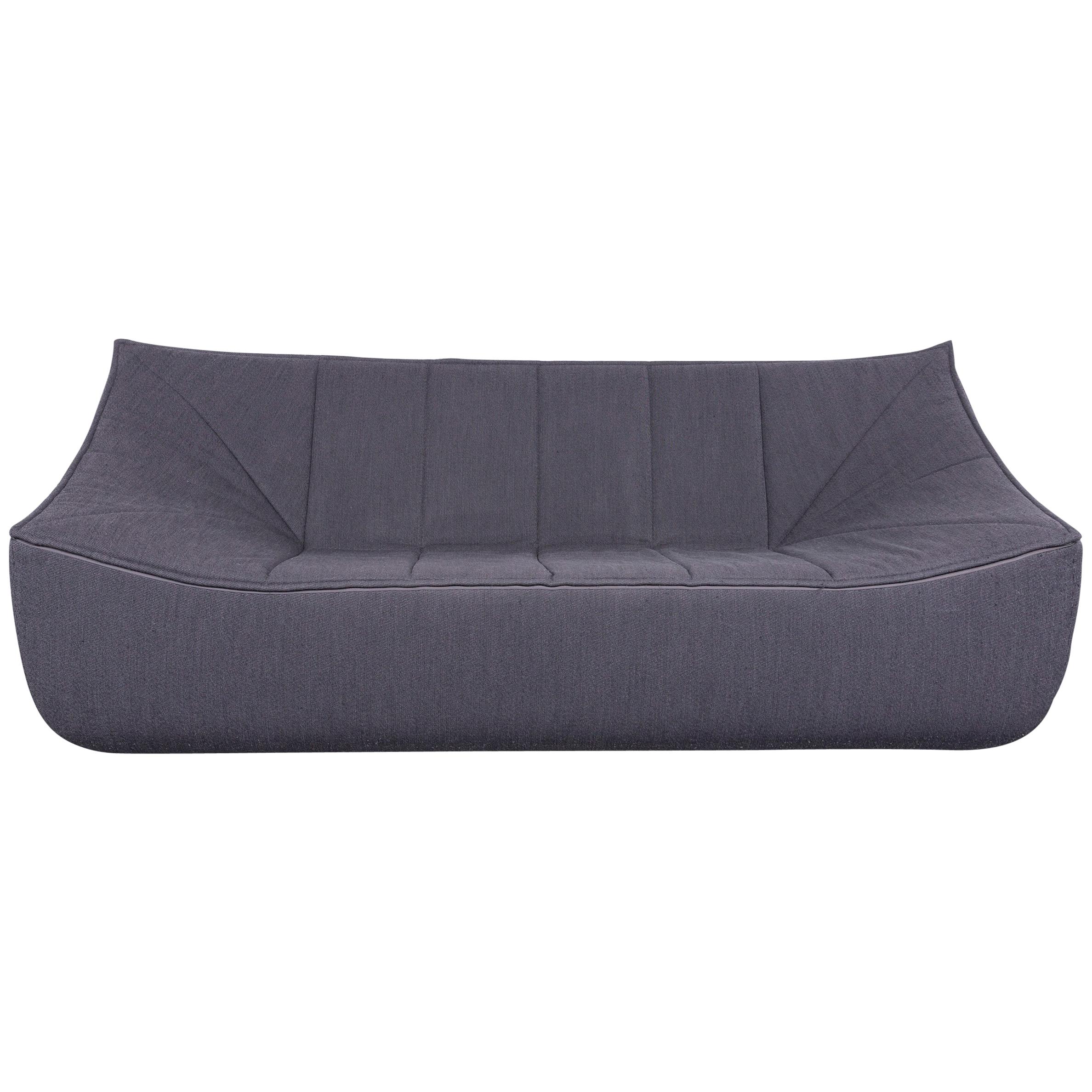 COR Bahir Designer Fabric Sofa Grey Three-Seat Couch